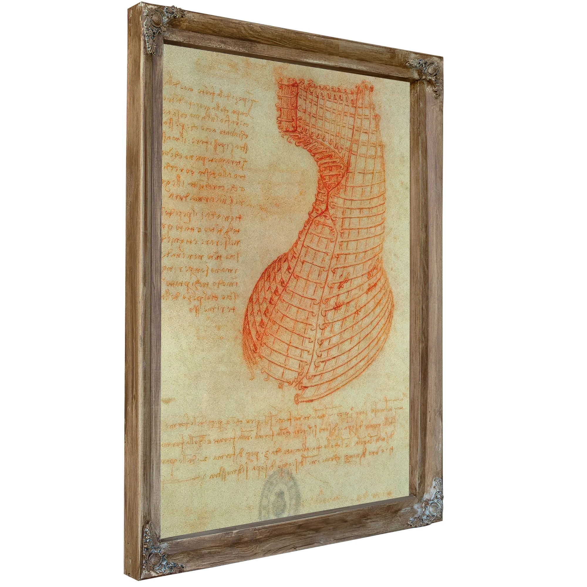 Drawing Of The Ironwork Casting Mould For The Head Of The Sforza Horse Fol. 57 (Recto) From The Codex Madrid I By Leonardo Da Vinci Fine Art Print