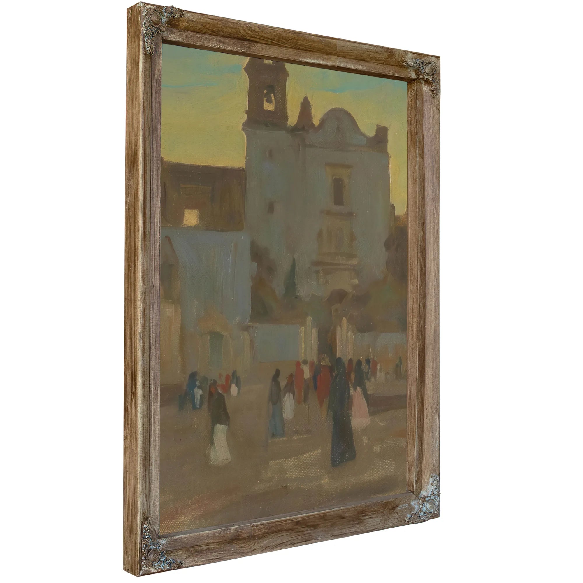 Early Mass At San Juan De Dios Guadelajara 1905 By Maynard Dixon Fine Art Print