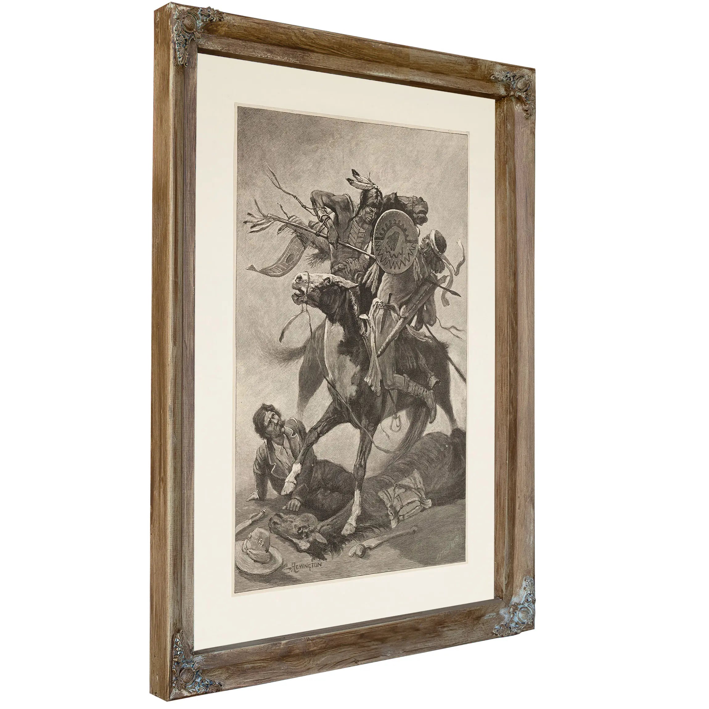 Thrust His Lance Through His Body And Rode Him Down by Frederic Remington