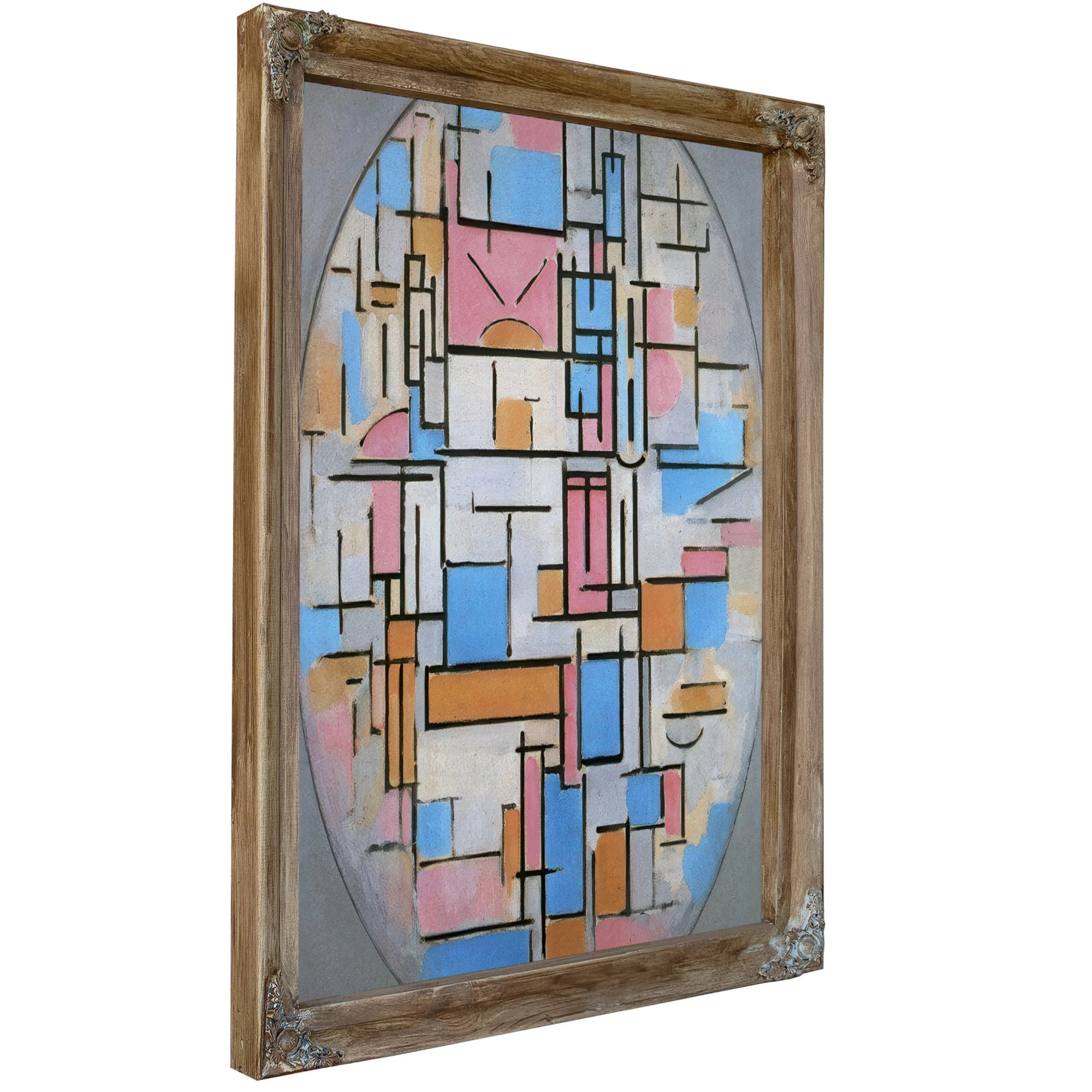 Oval Composition With Light Colors 1913 1914 Oil On Canvas 1076X788Mm The Museum Of Modern Art New York By Piet Mondrian Fine Art Print