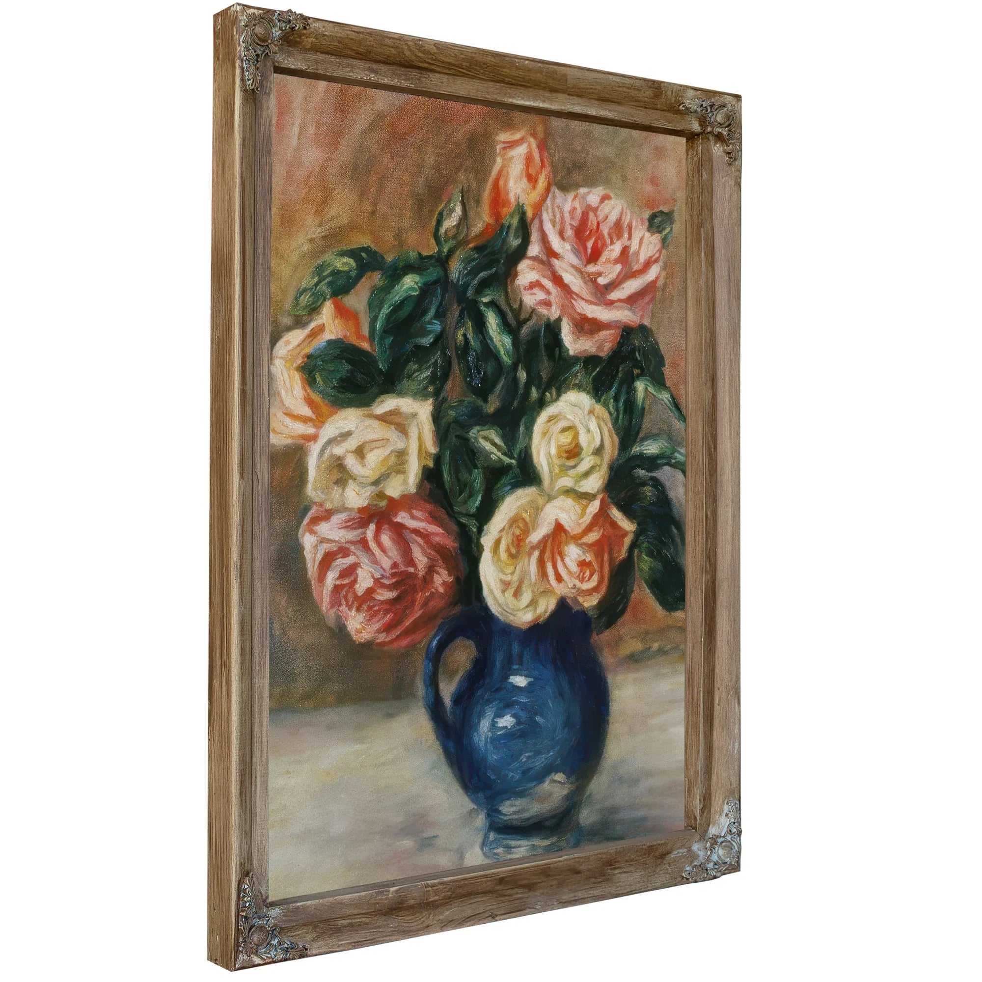 Roses In A Jug By Pierre Auguste Renoir Fine Art Print
