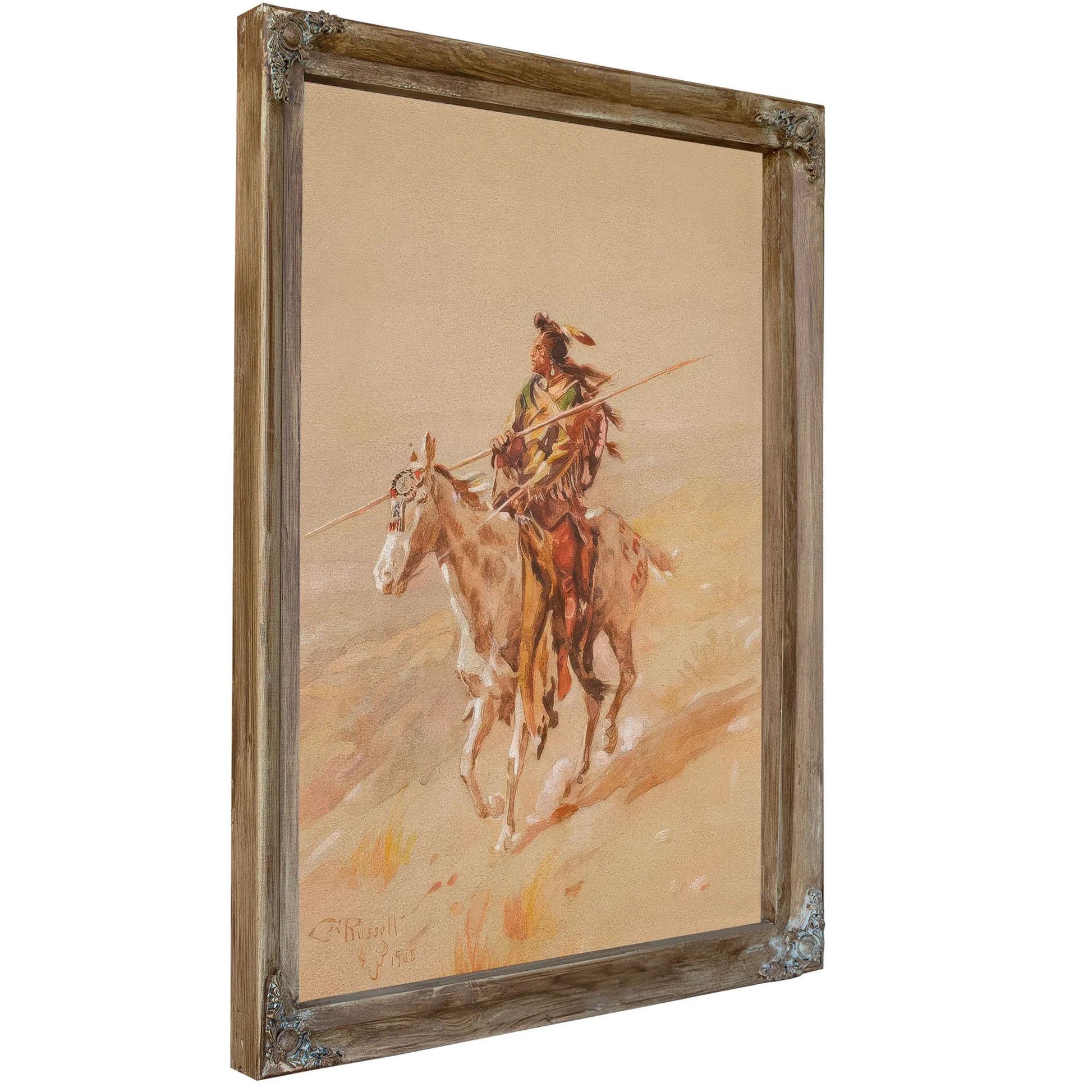 A Crow Chief On Horseback By Charles Marion Russell Fine Art Print