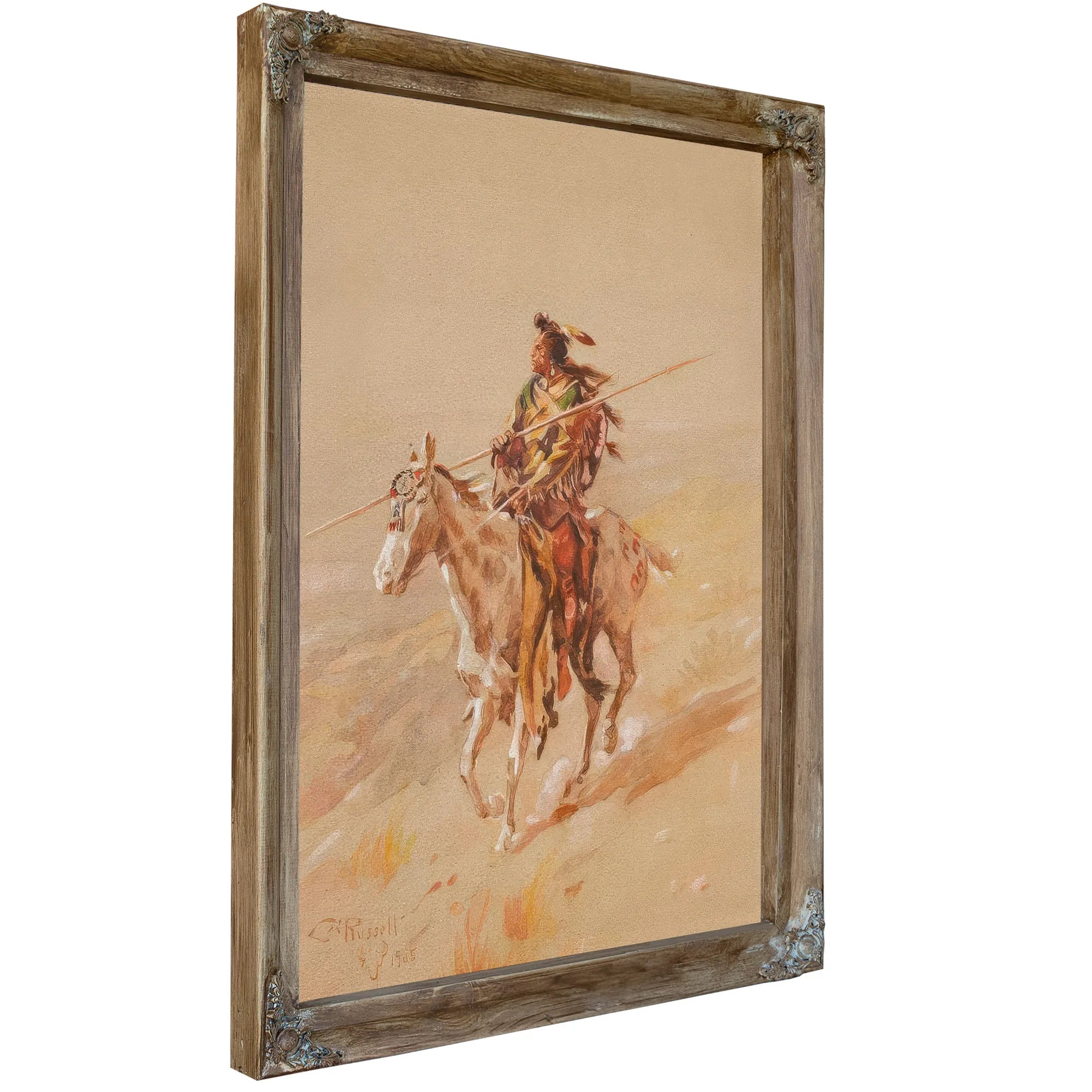 A Crow Chief On Horseback By Charles Marion Russell Fine Art Print