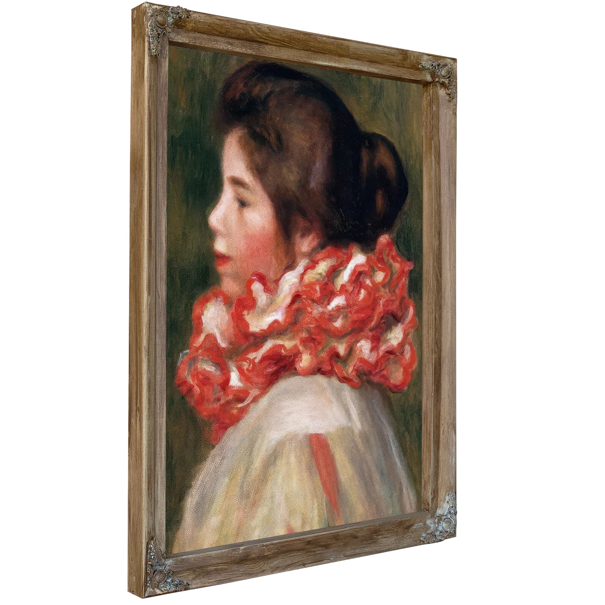 Girl In A Red Ruff By Pierre August Renoir Fine Art Print