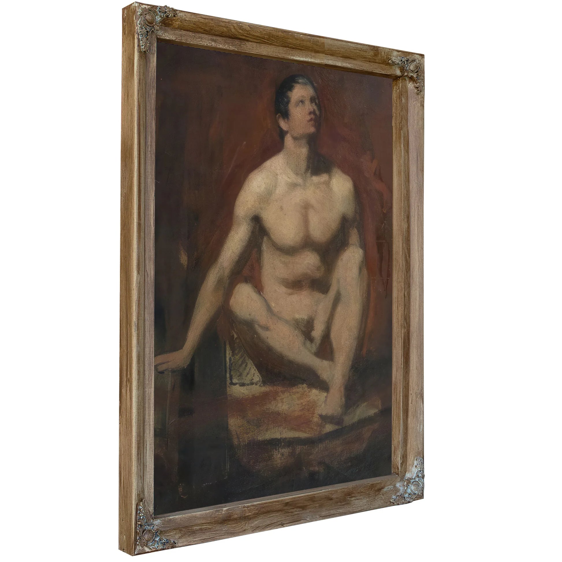 Seated Male Nude, Frontal View By William Etty Fine Art Print