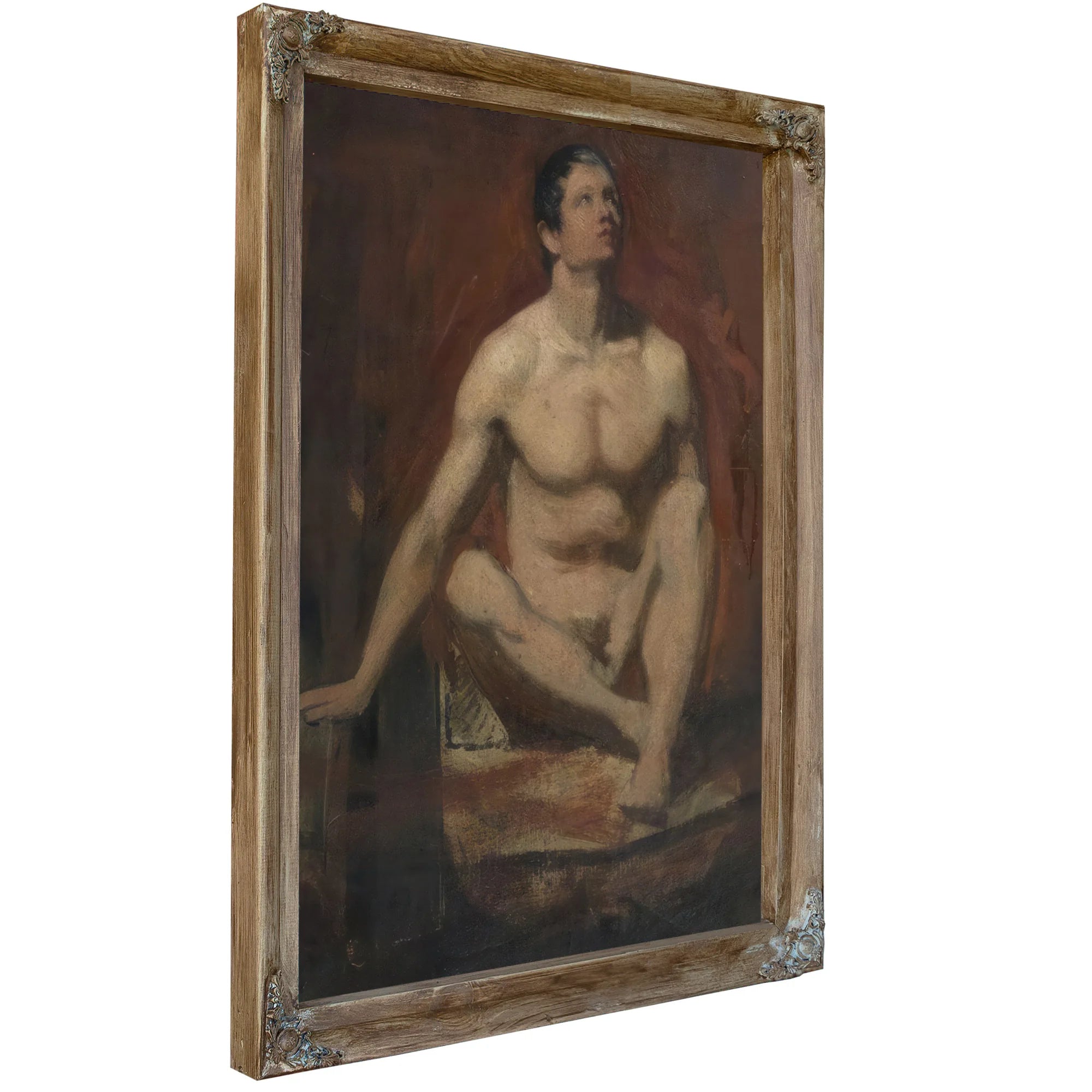 Seated Male Nude, Frontal View By William Etty Fine Art Print