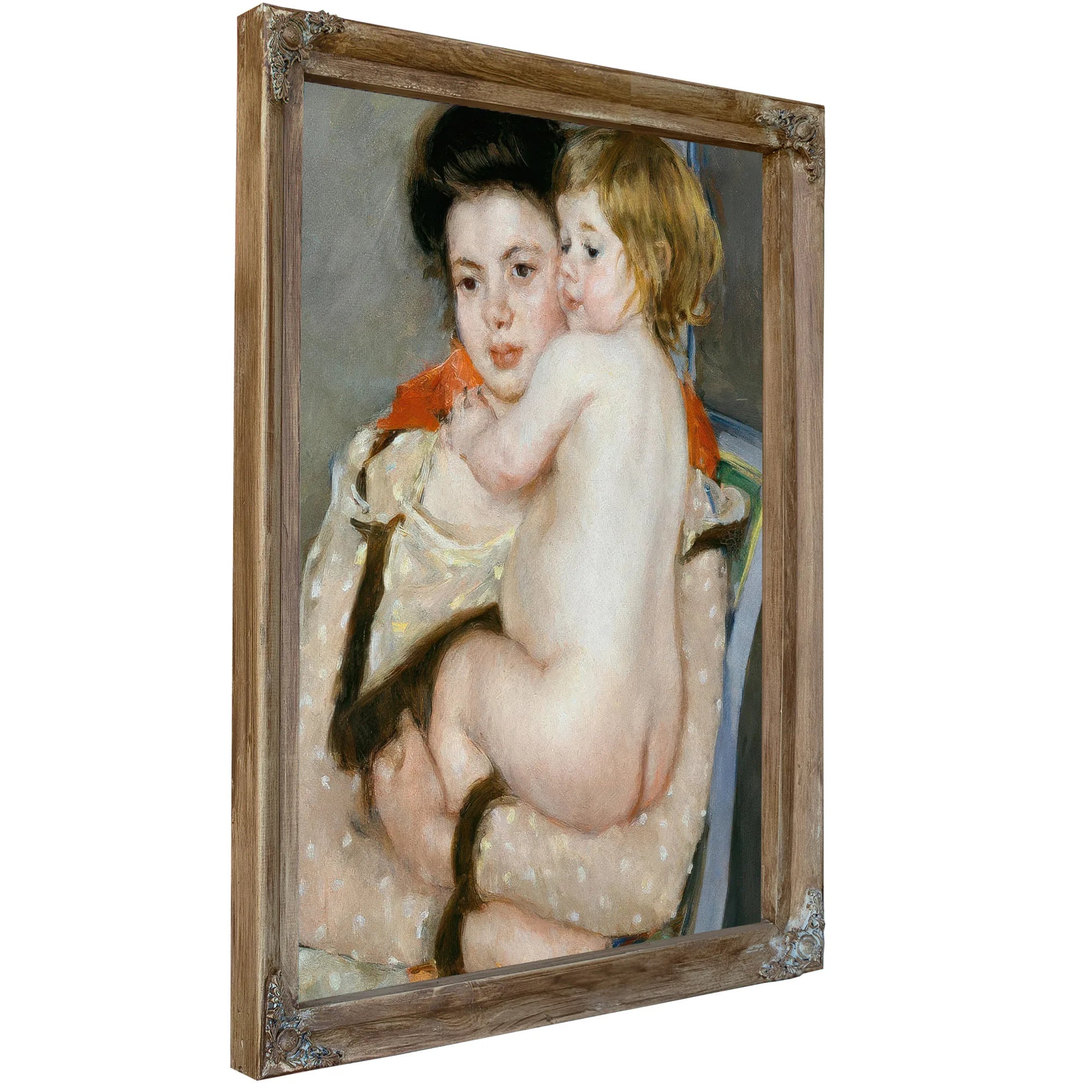 Reine Lefebvre Holding A Nude Baby (Mother And Child) By Mary Cassatt Fine Art Print