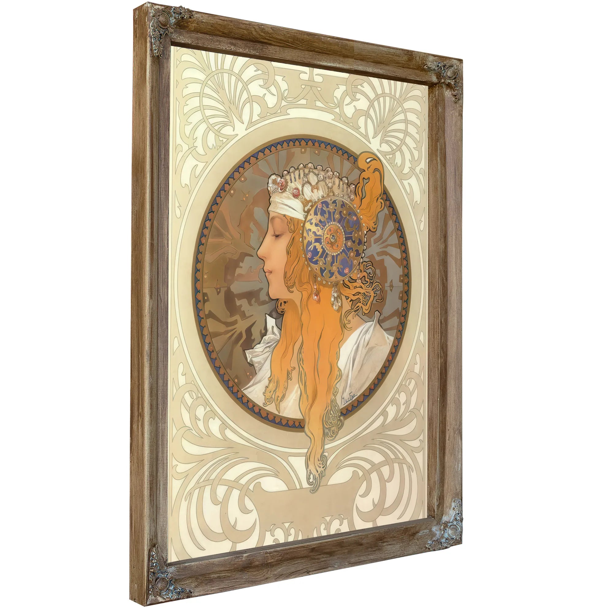 The Byzantine Heads Blonde By Alphonse Mucha Fine Art Print