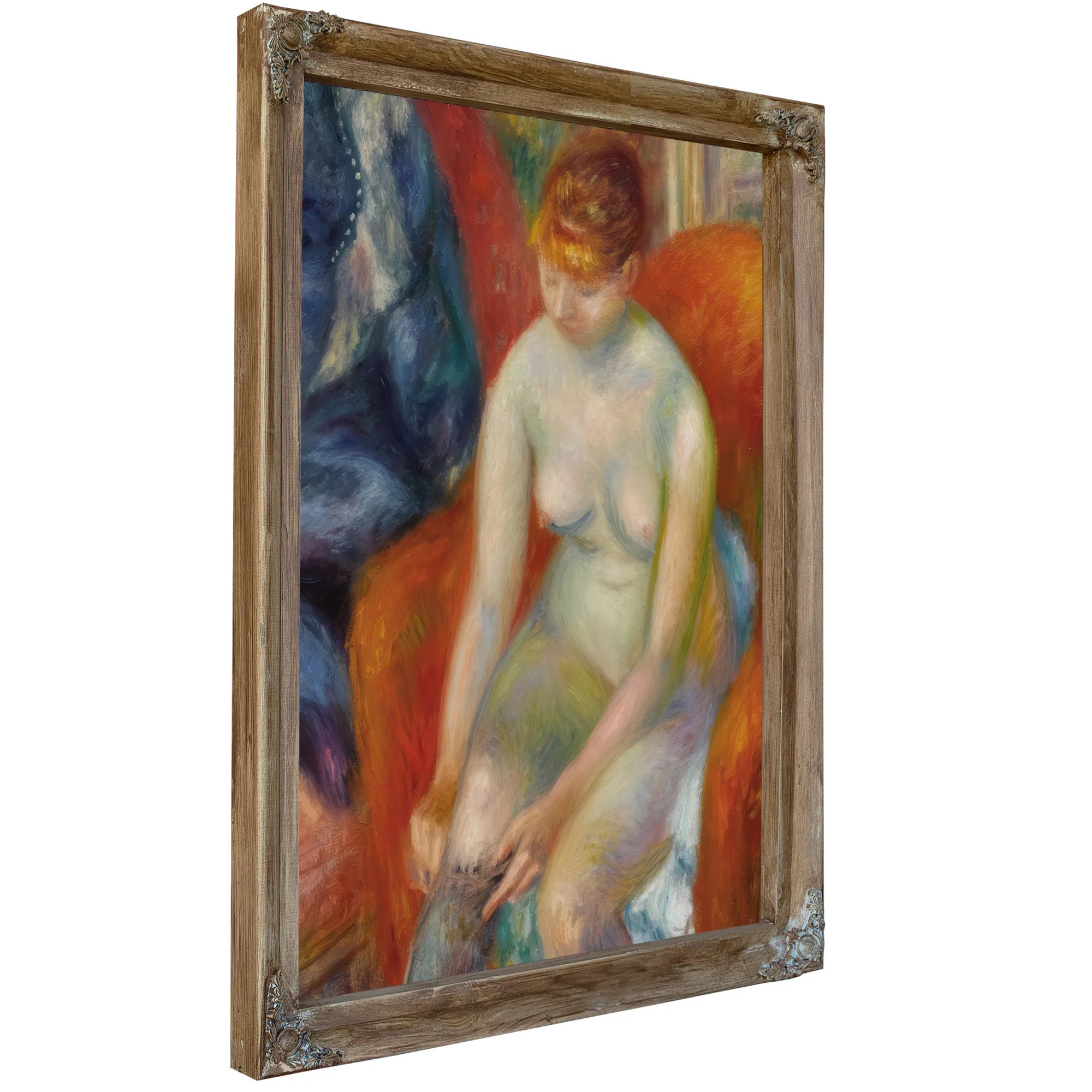 Nude Pulling On Stocking Nude With Red Hair Circa 1925 By Everett Shinn Fine Art Print