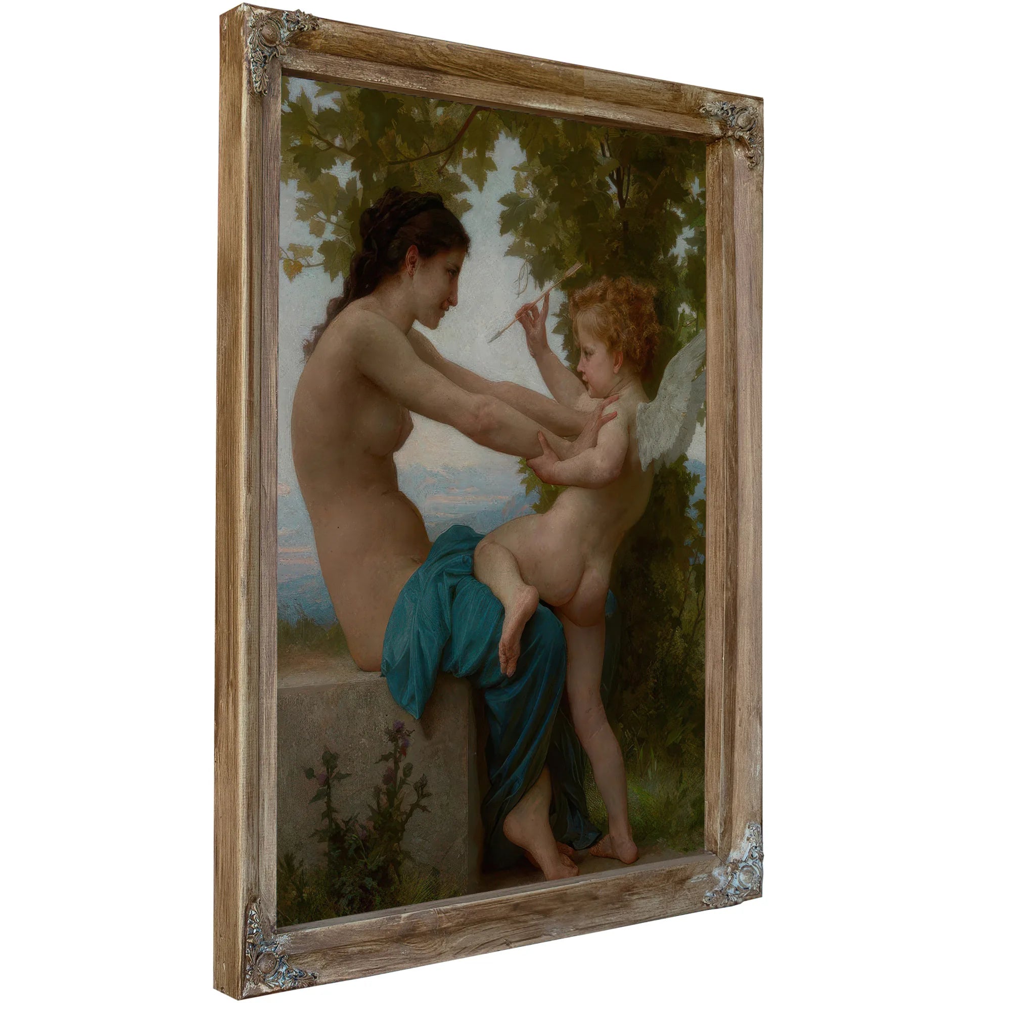 A Young Girl Defending Herself Against Eros By William Adolphe Bouguereau Fine Art Print