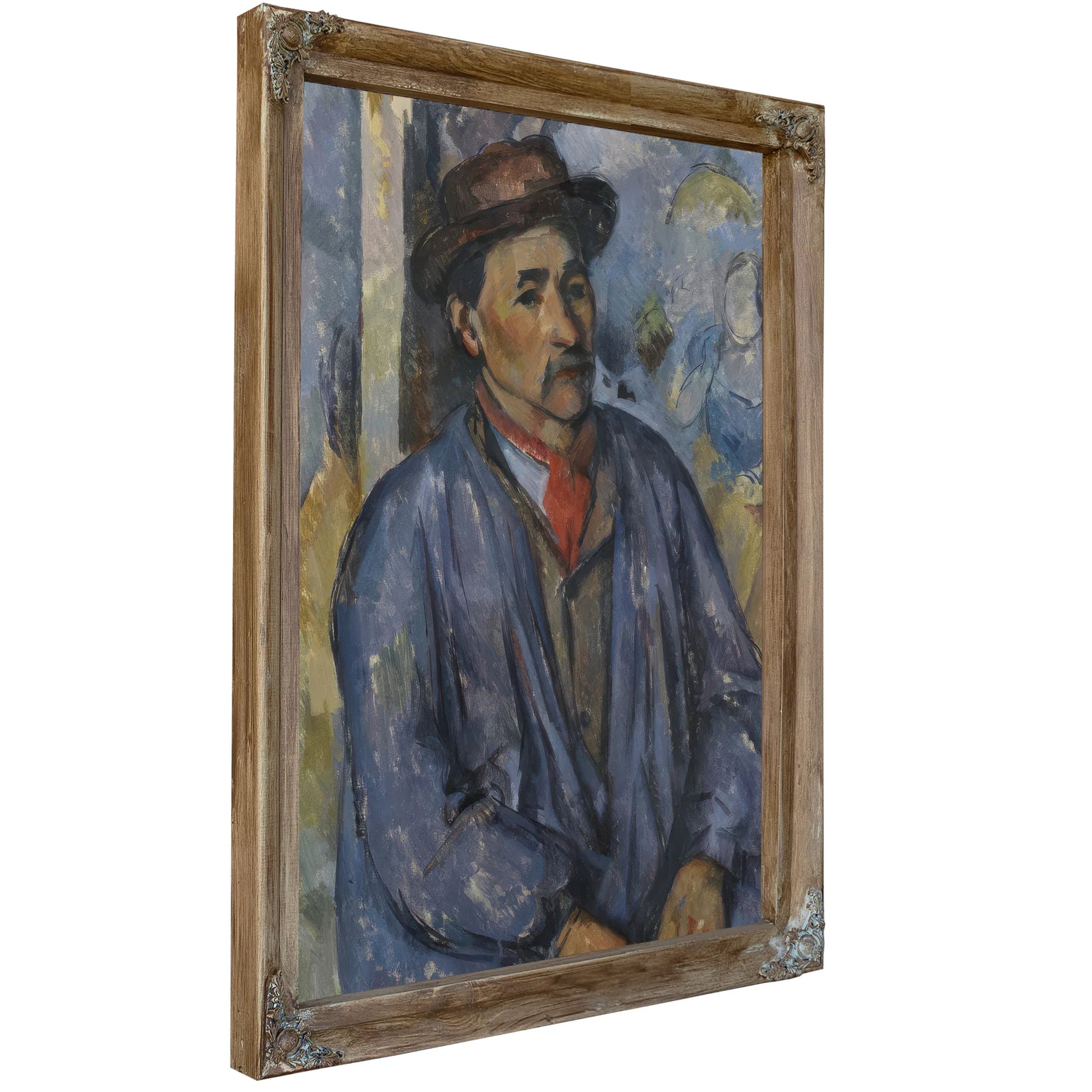 Man In A Blue Smock By Paul Cezanne Fine Art Print