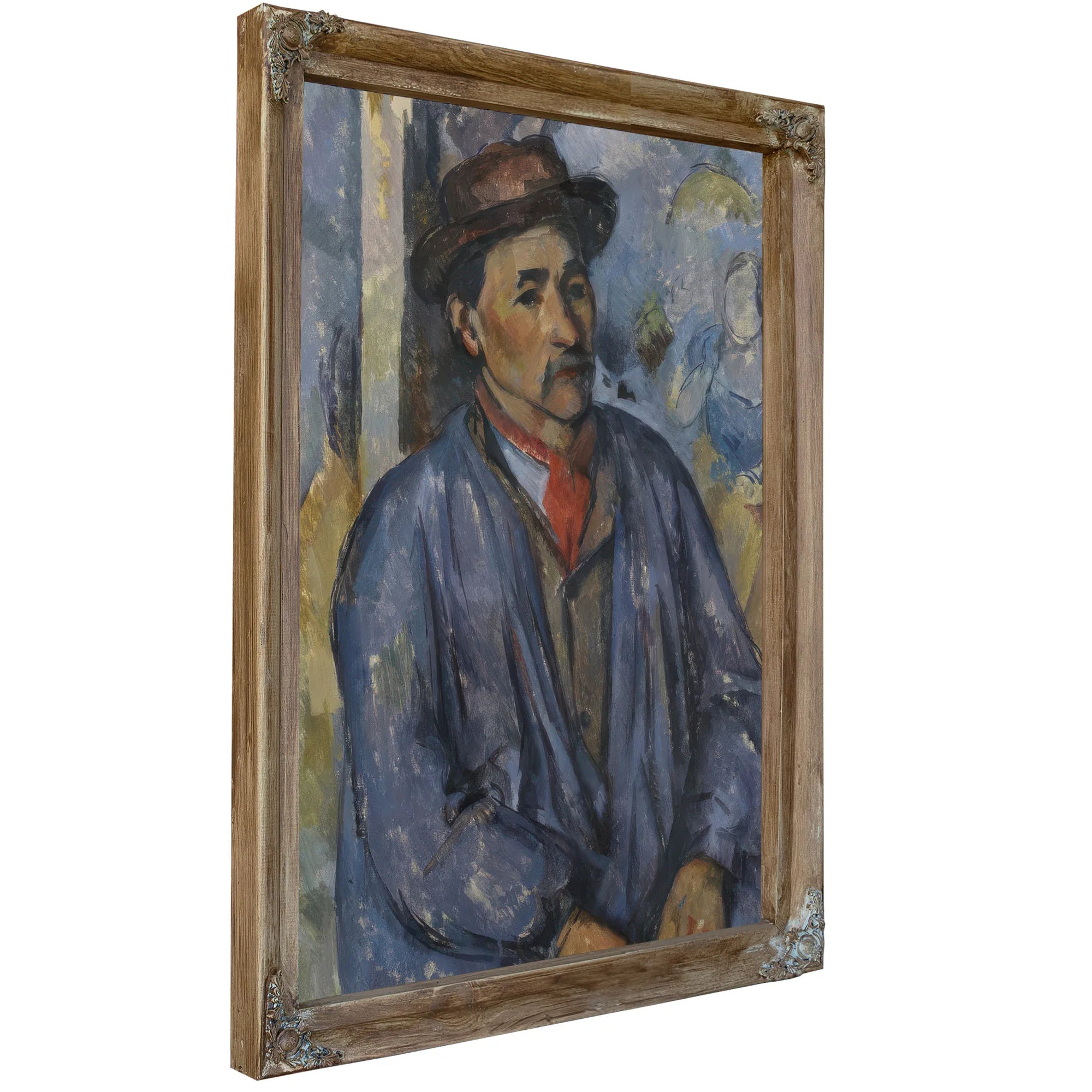 Man In A Blue Smock By Paul Cezanne Fine Art Print