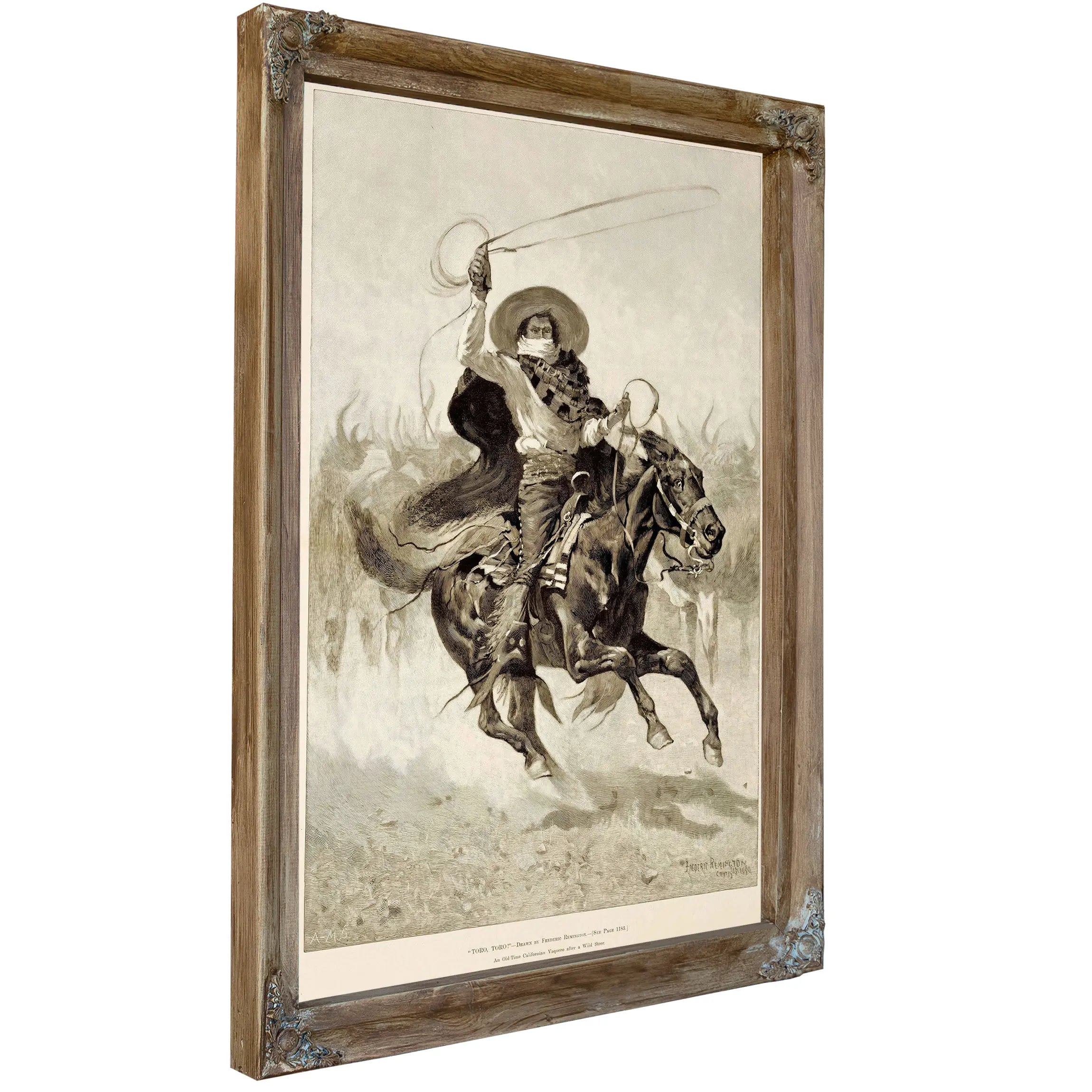 Toro Toro An Old Time Californian Vaquero After A Wild Steer by Frederic Remington