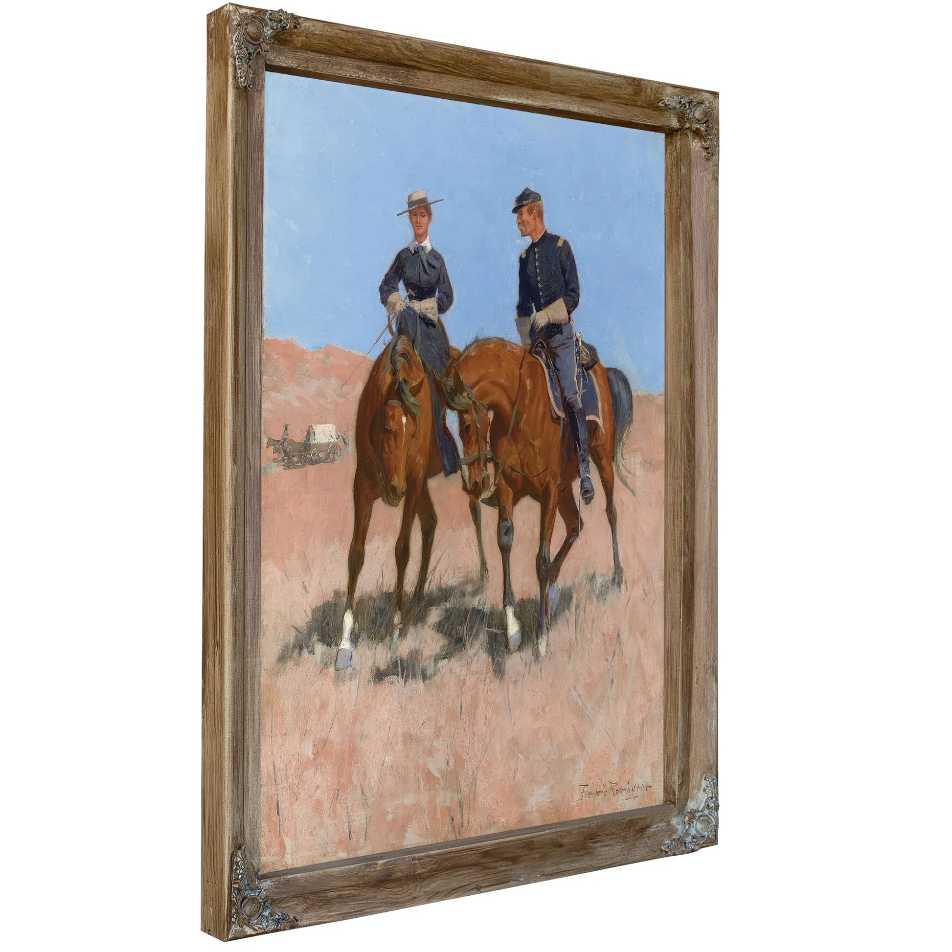Belle Mckeever And Lt Edgar Wheelock C by Frederic Remington