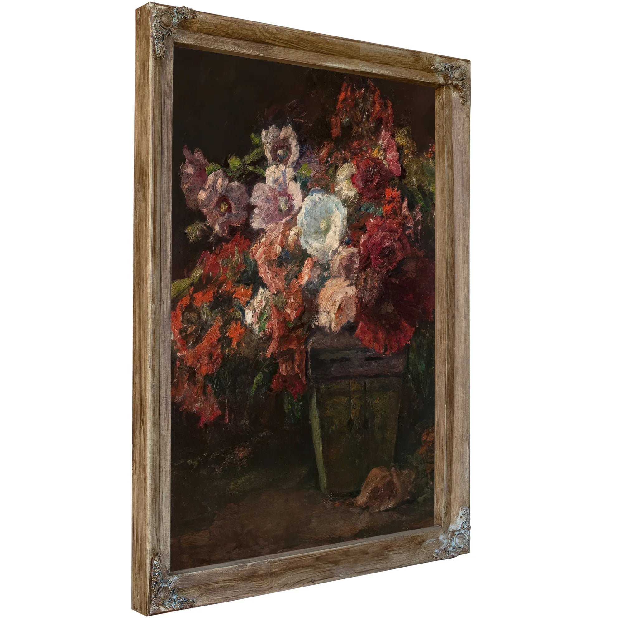Hollyhocks (Vase Of Flowers) By Theodore Clement Steele Fine Art Print
