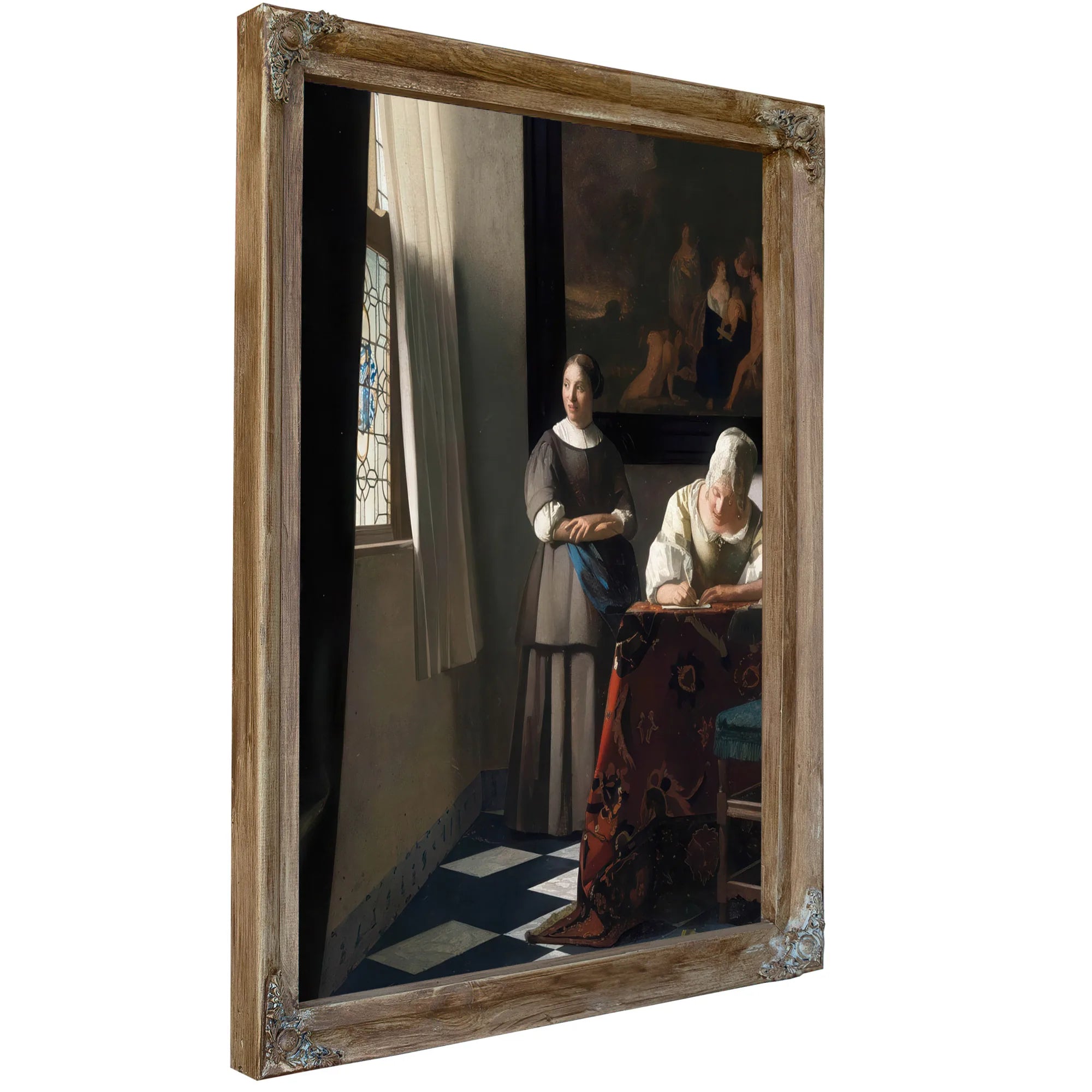 A Woman Writing A Letter With Her Maidservant 1671 By Johannes Vermeer Fine Art Print
