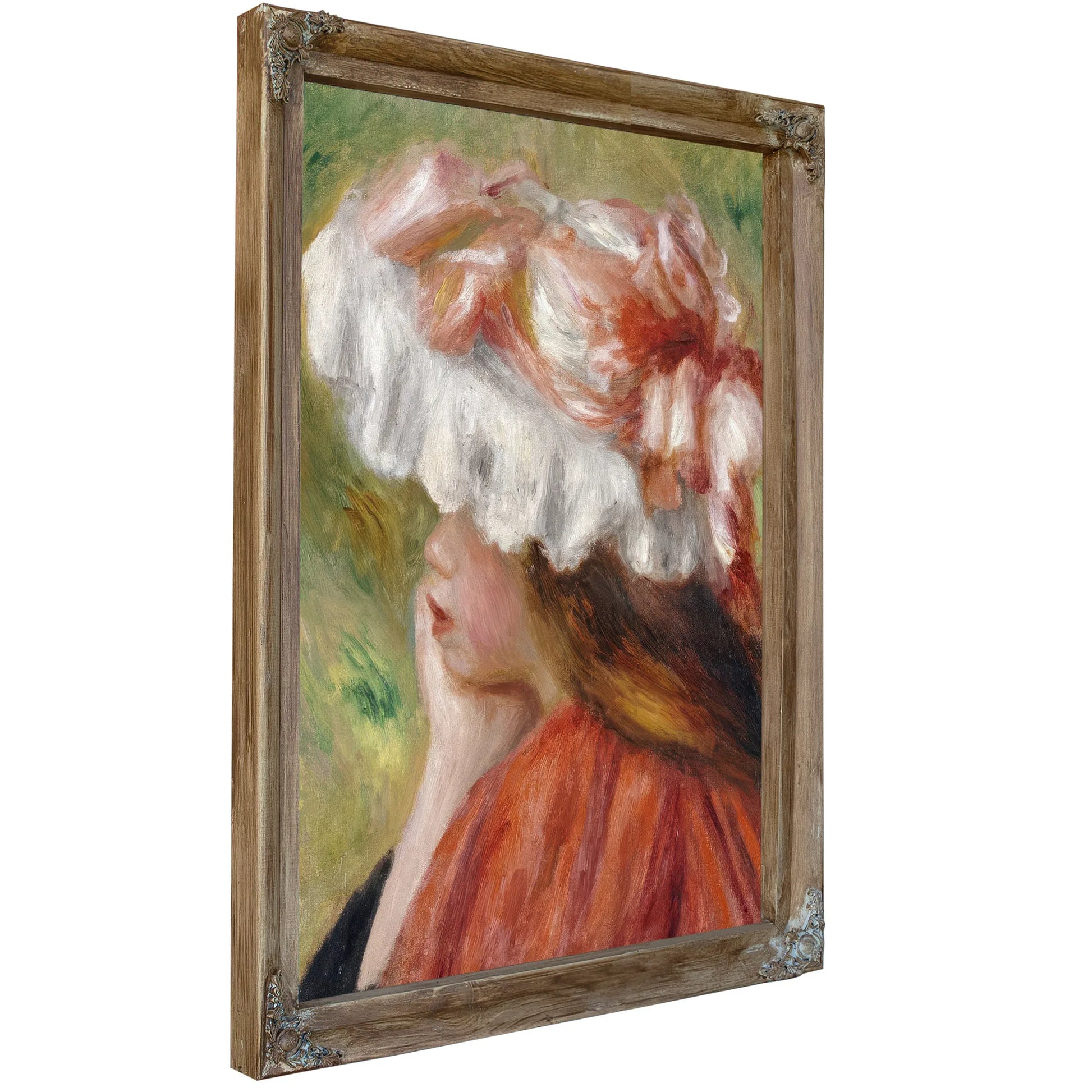 Head Of A Young Girl In A Red Hat 1 By Pierre Auguste Renoir Fine Art Print
