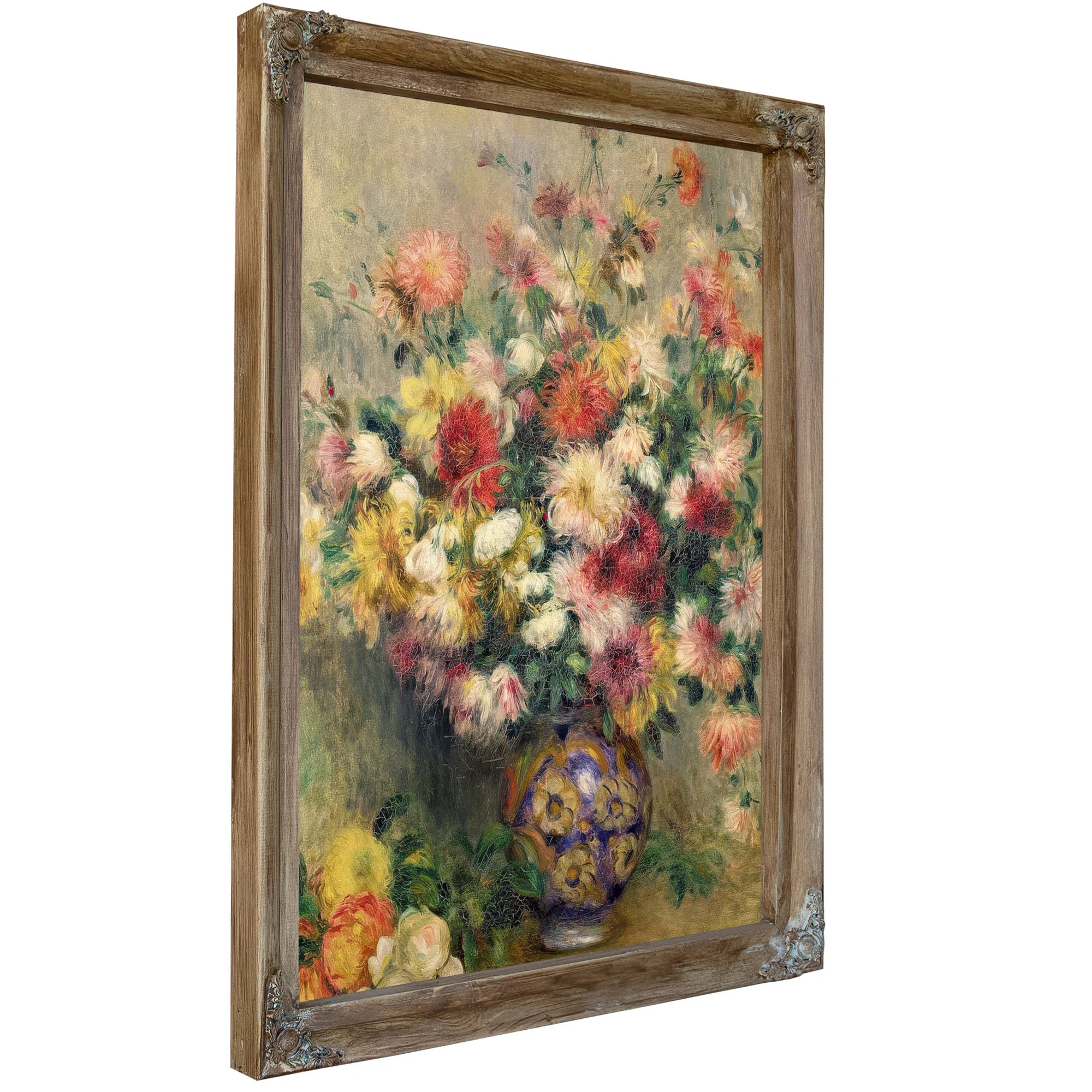 Vase Of Chrysanthemums By Pierre Auguste Renoir Fine Art Print