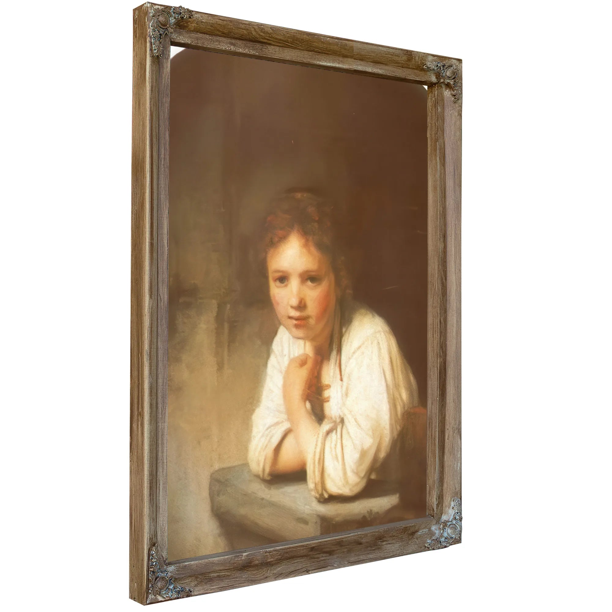 A Young Girl Leaning On A Window Sill 1645 By Rembrandt Fine Art Print