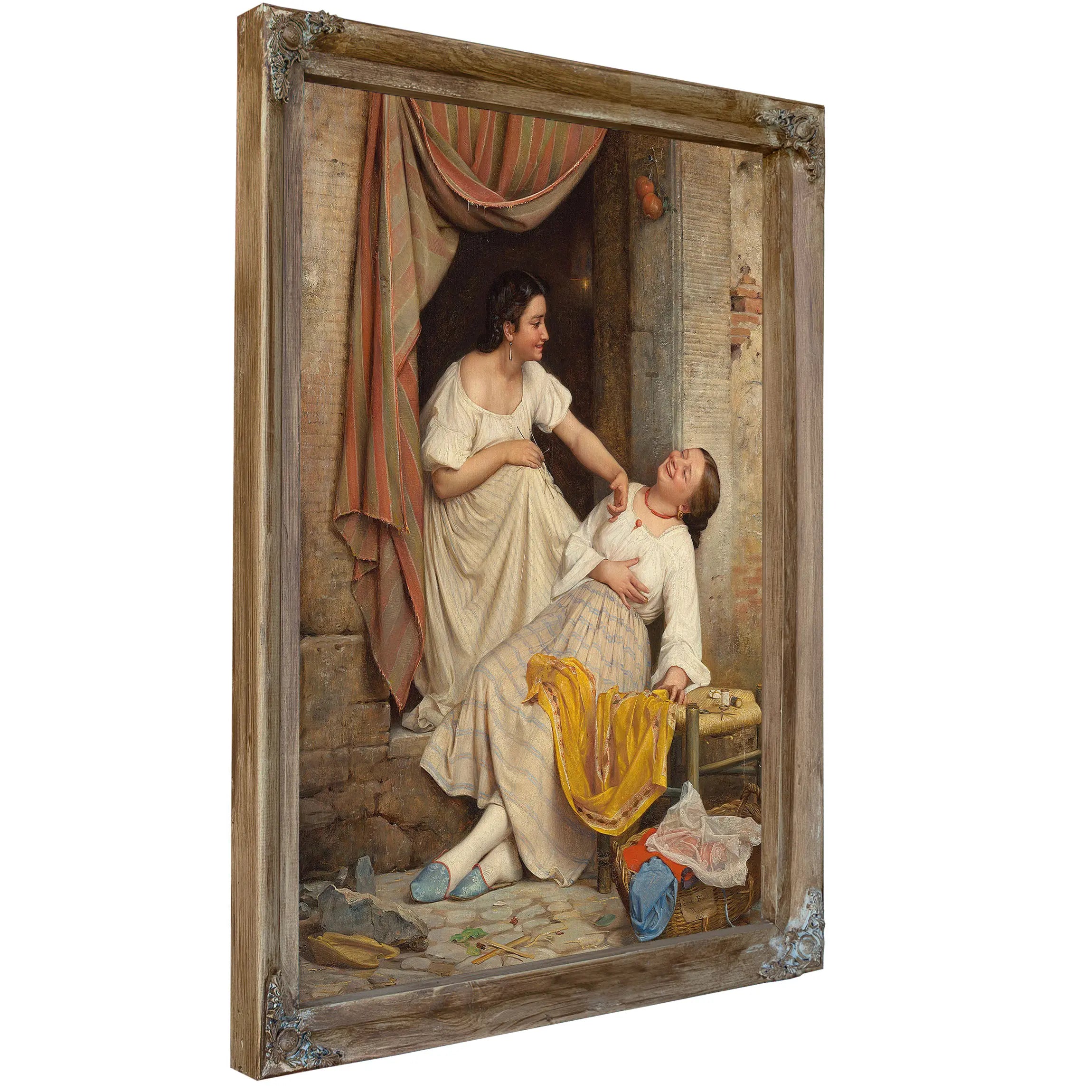 To Leende Piger Two Smiling Girls by Carl Bloch
