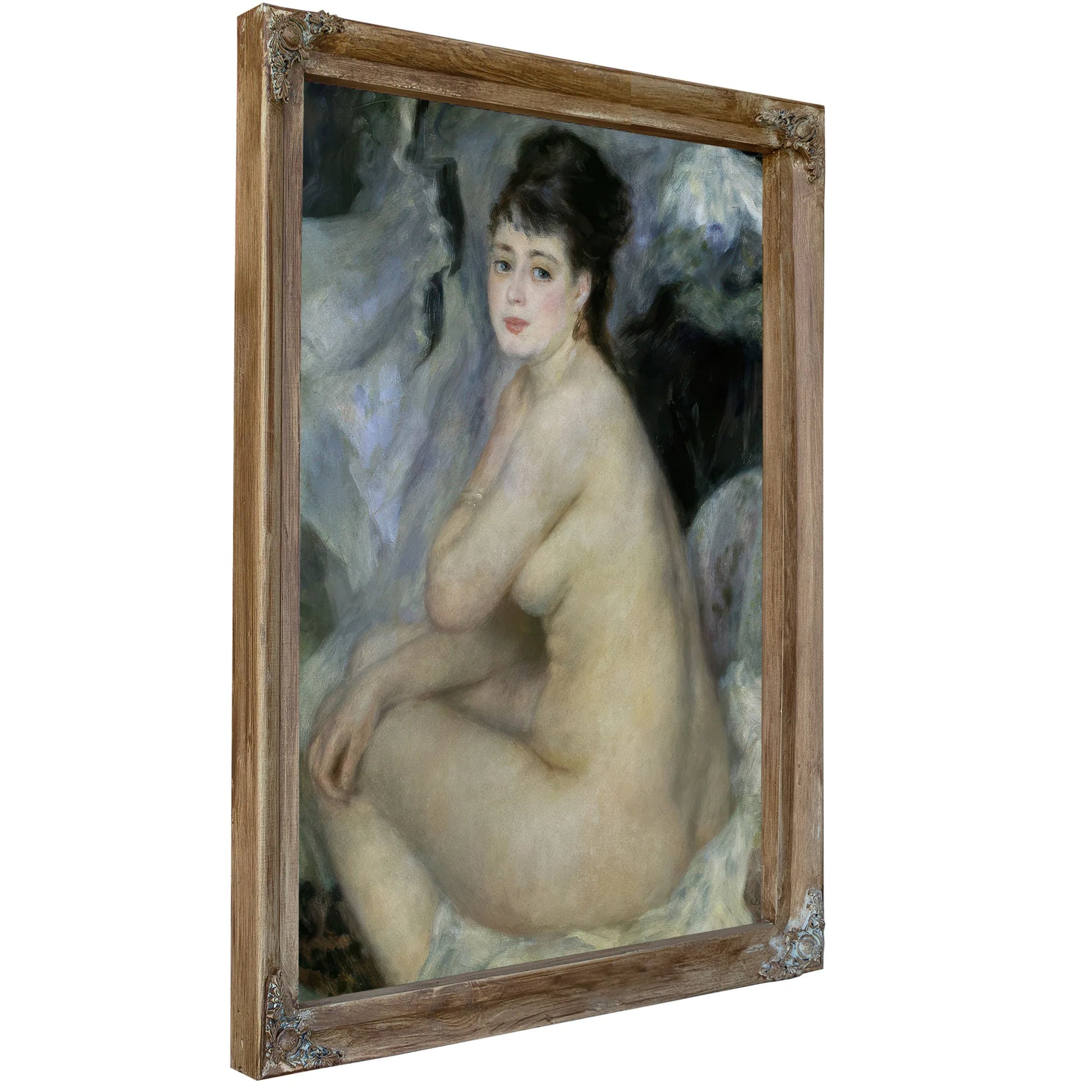 Nude, Or Nude Seated On A Sofa By Pierre Auguste Renoir Fine Art Print