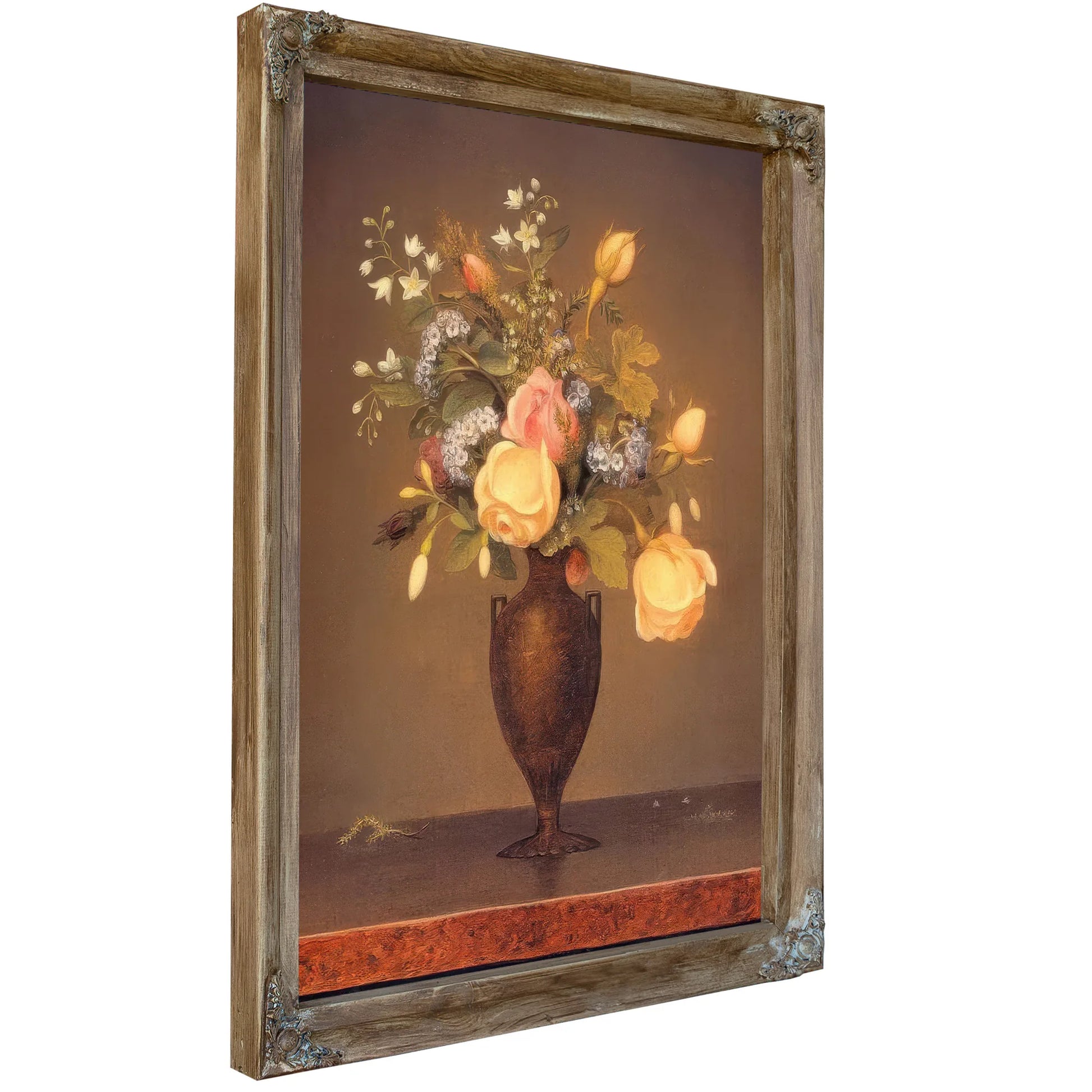 Wildflowers In A Brown Vase By Martin Johnson Heade Fine Art Print