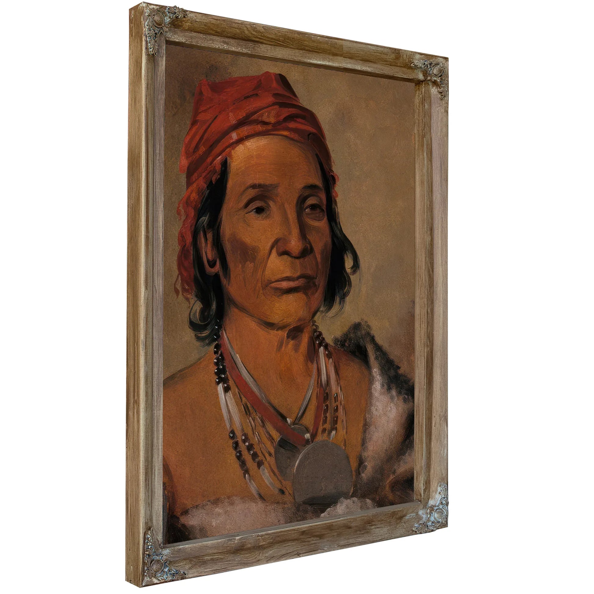Deep Lake, An Old Chief By George Catlin Fine Art Print