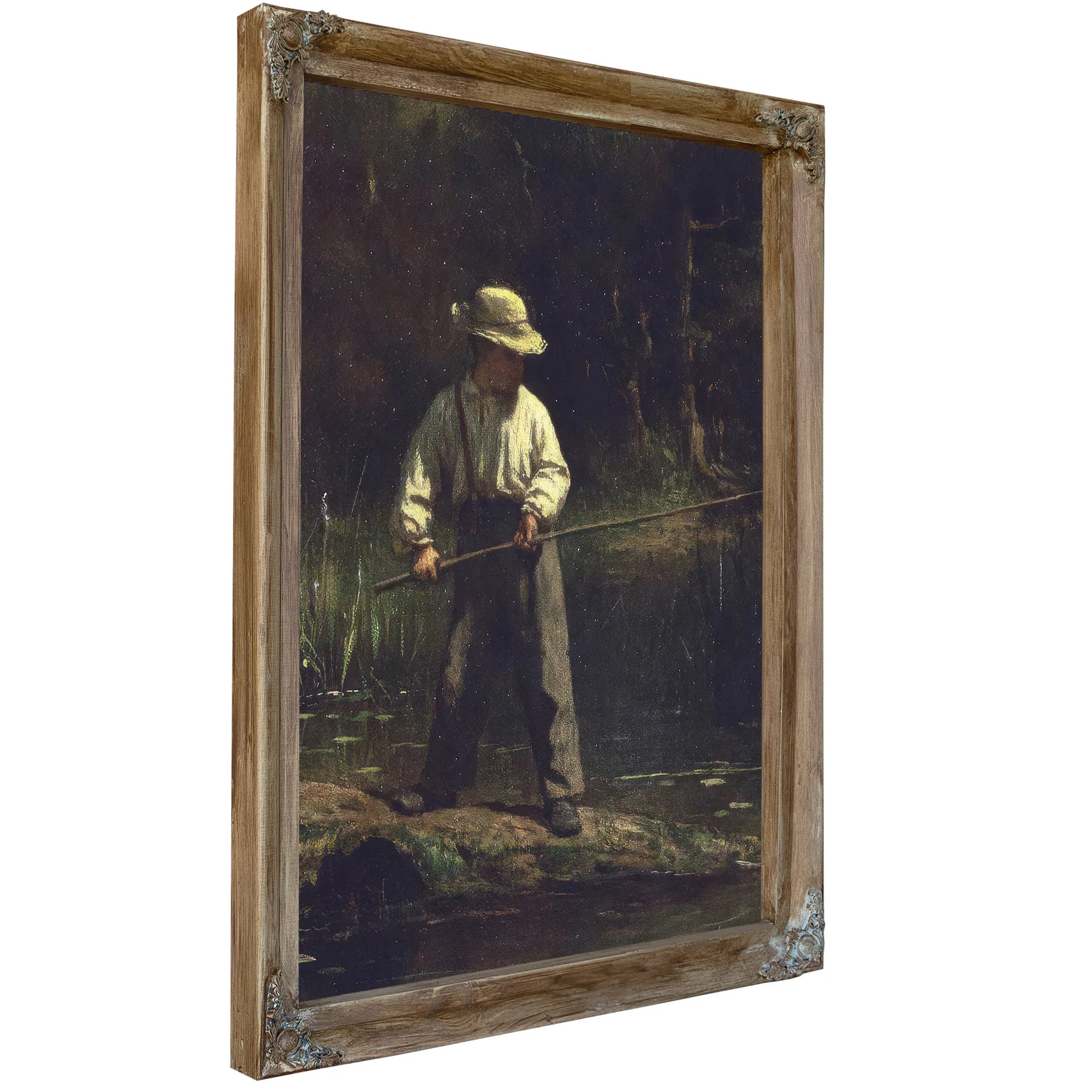 Boy Fishing By Eastman Johnson Fine Art Print