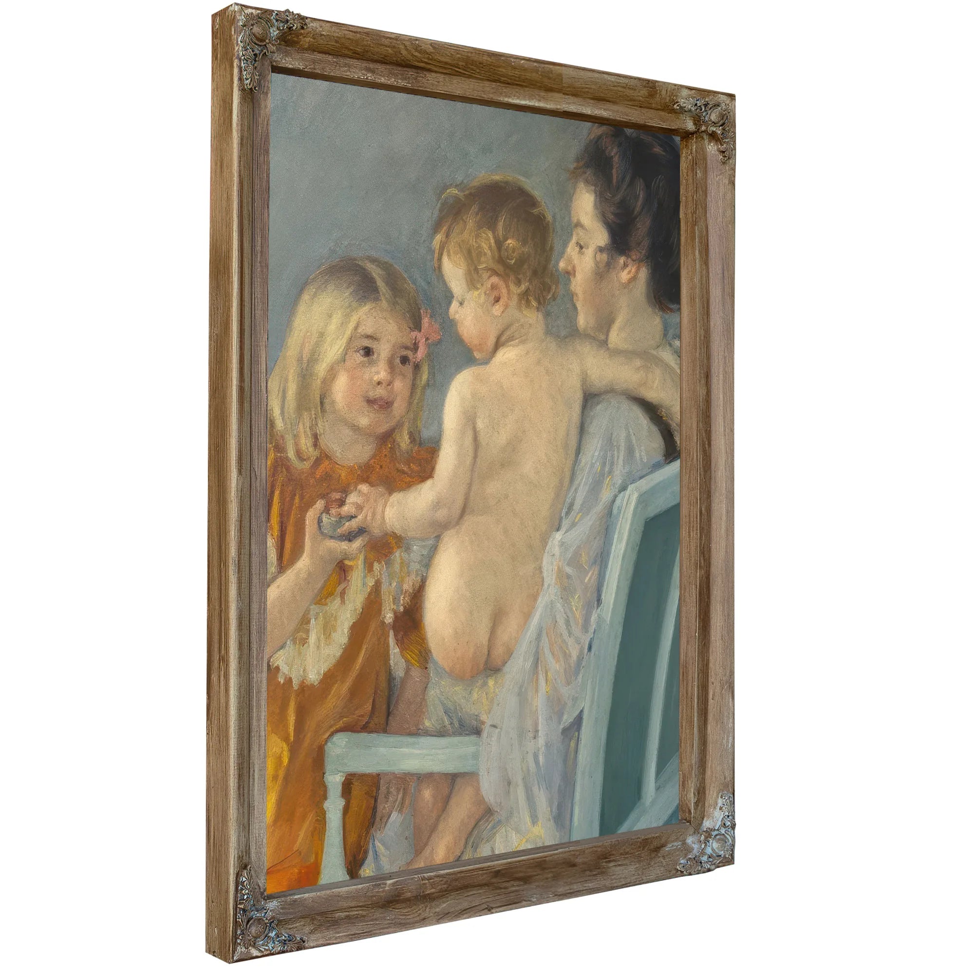 Sara Handing A Toy To The Baby By Mary Cassatt Fine Art Print