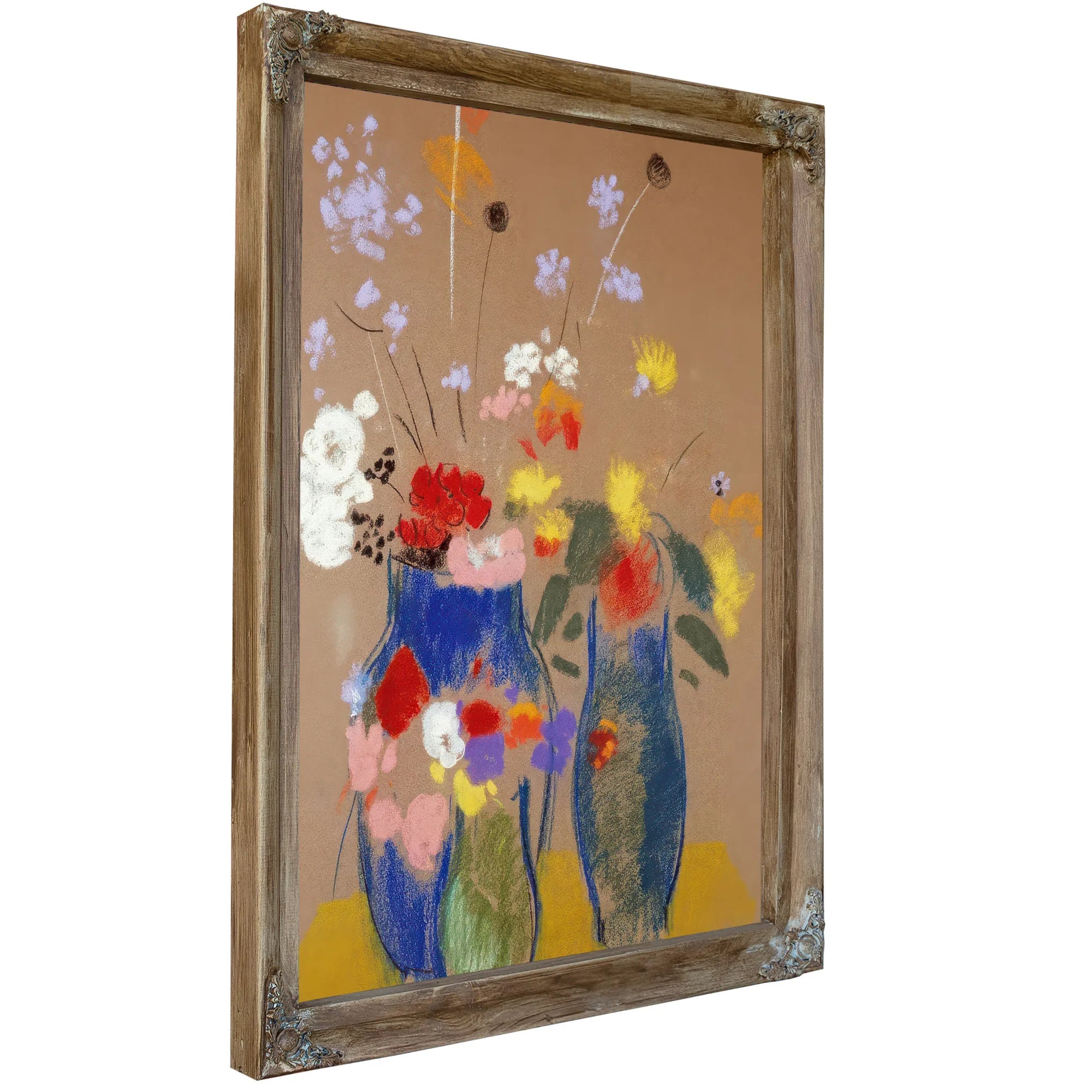 Three Vases Of Flowers By Odilon Redon Fine Art Print
