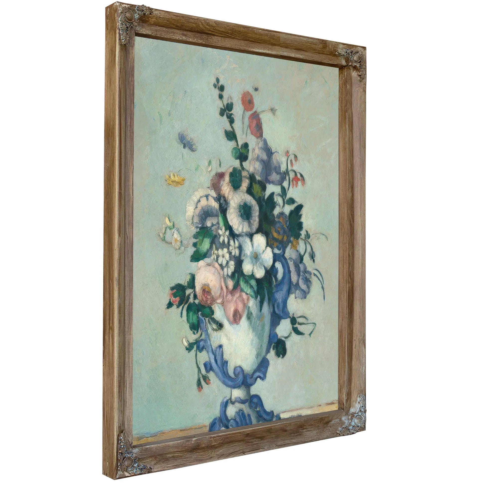 Flowers In A Rococo Vase By Paul Cezanne Fine Art Print