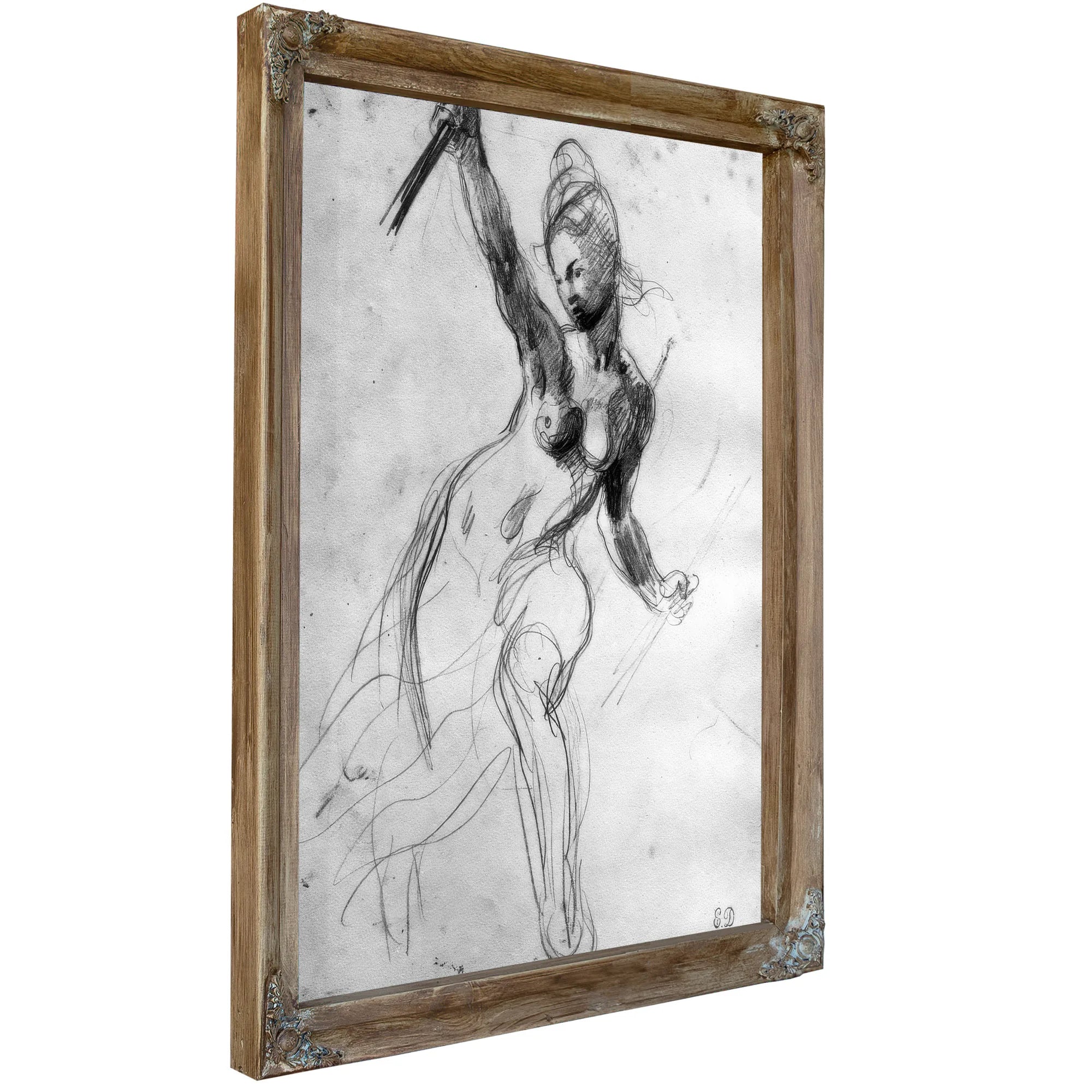Female Nude, Study For Liberty Leading The People By Ferdinand Victor Eugene Delacroix Fine Art Print
