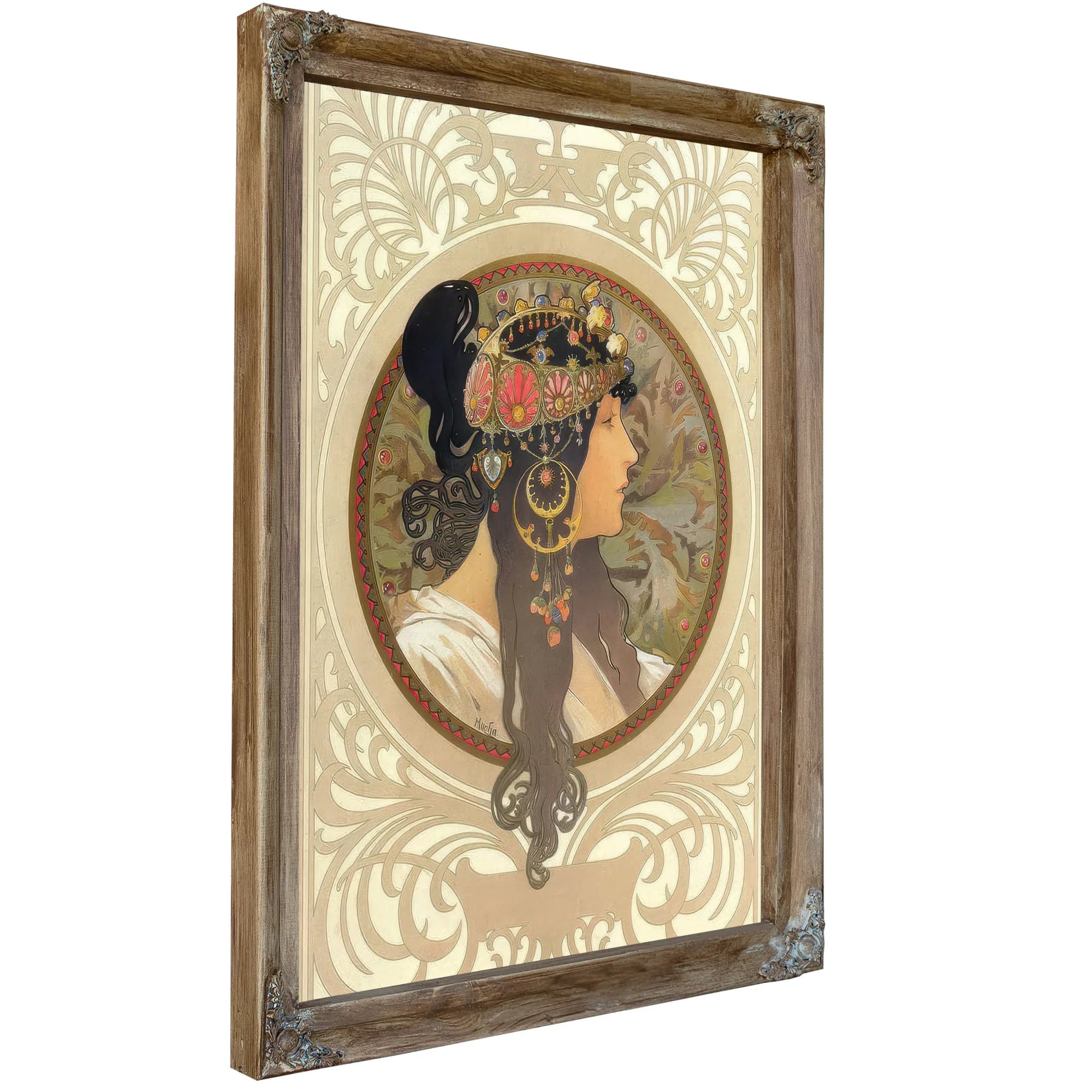 The Byzantine Heads Brunette By Alphonse Mucha Fine Art Print