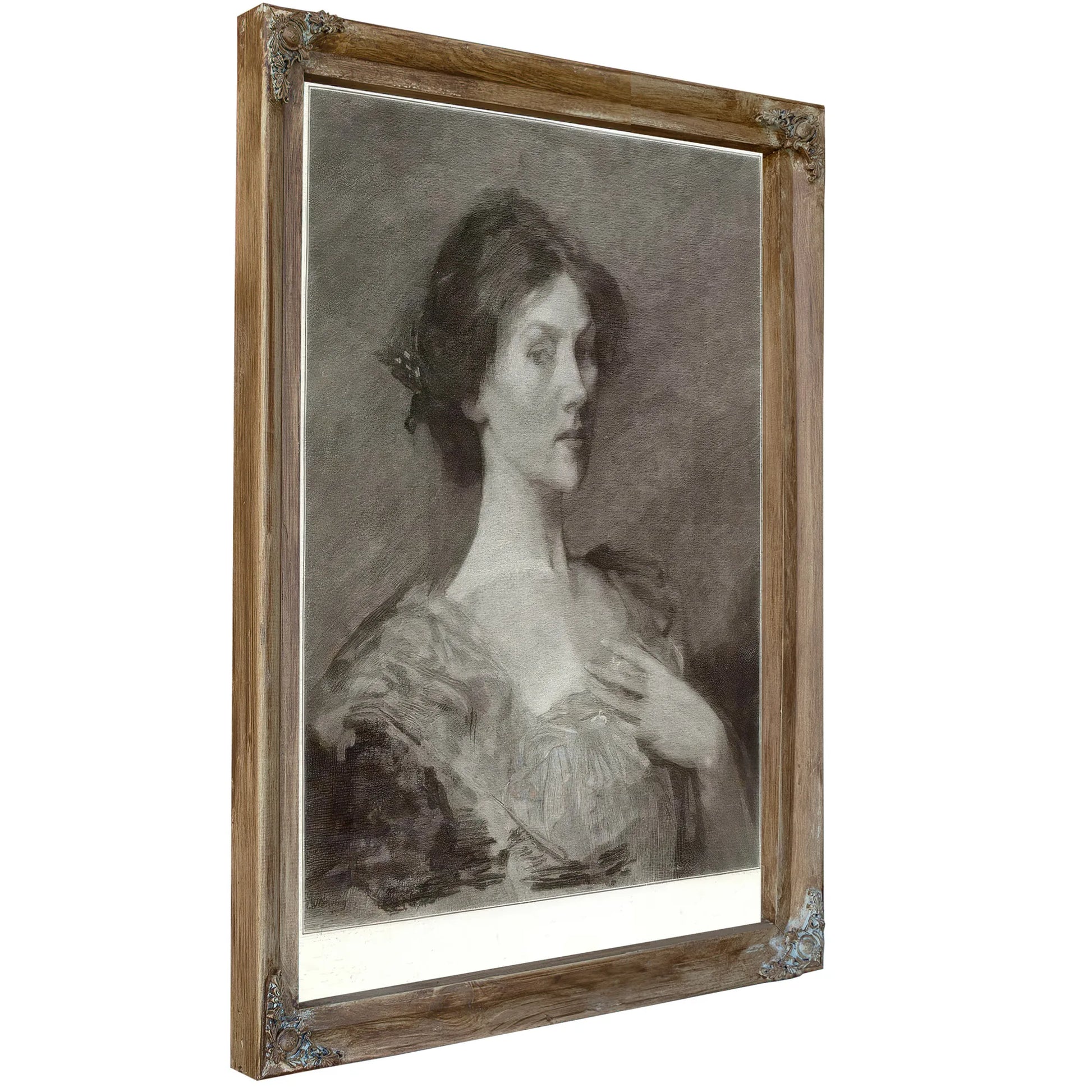 A Head By Thomas Wilmer Dewing Fine Art Print