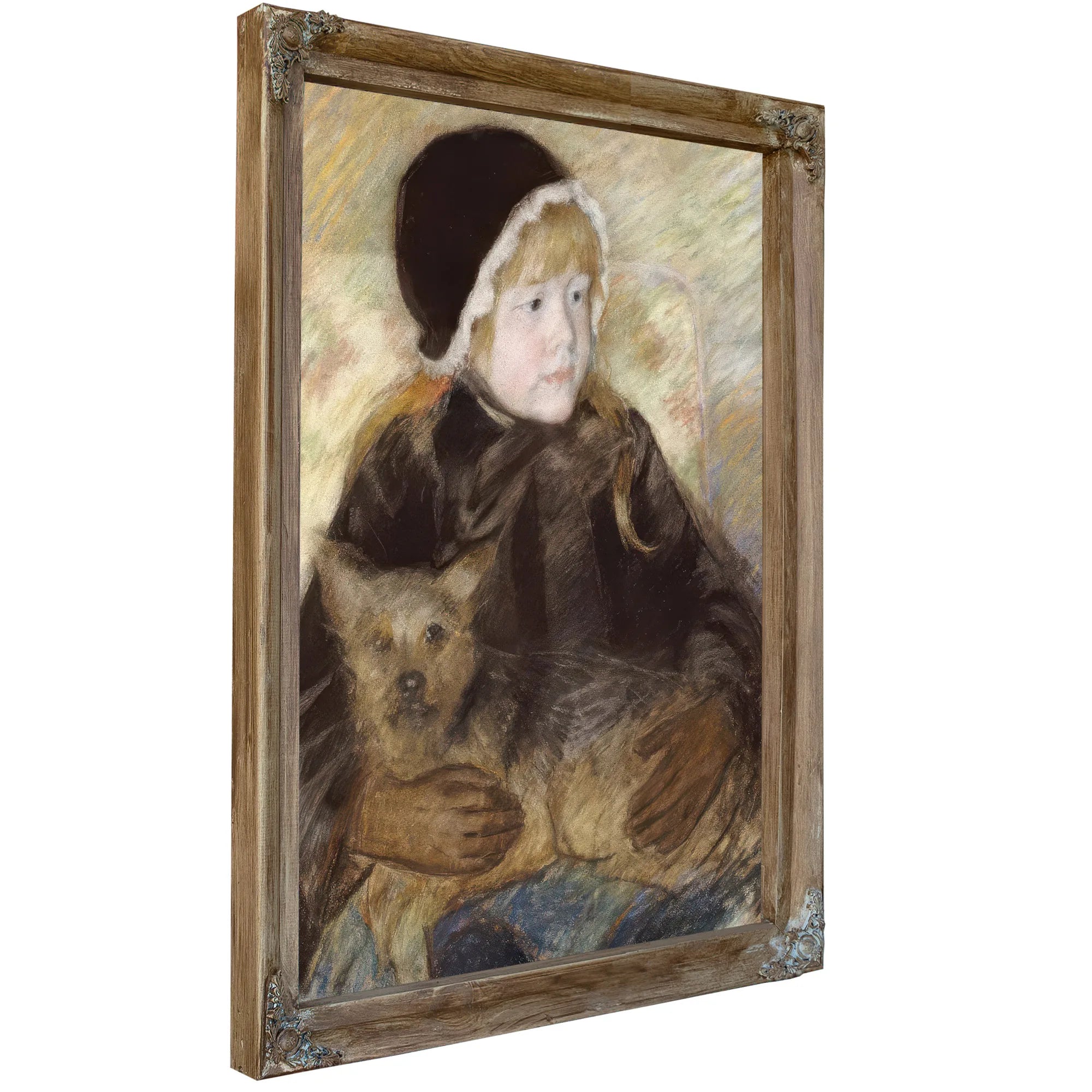 Elsie Cassat Holding A Big Dog By Mary Cassatt Fine Art Print