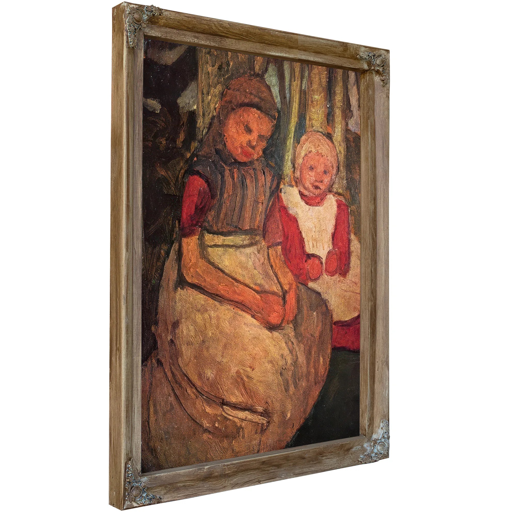 Two Girls Sitting In The Birch Forest By Paula Modersohn Becker Fine Art Print