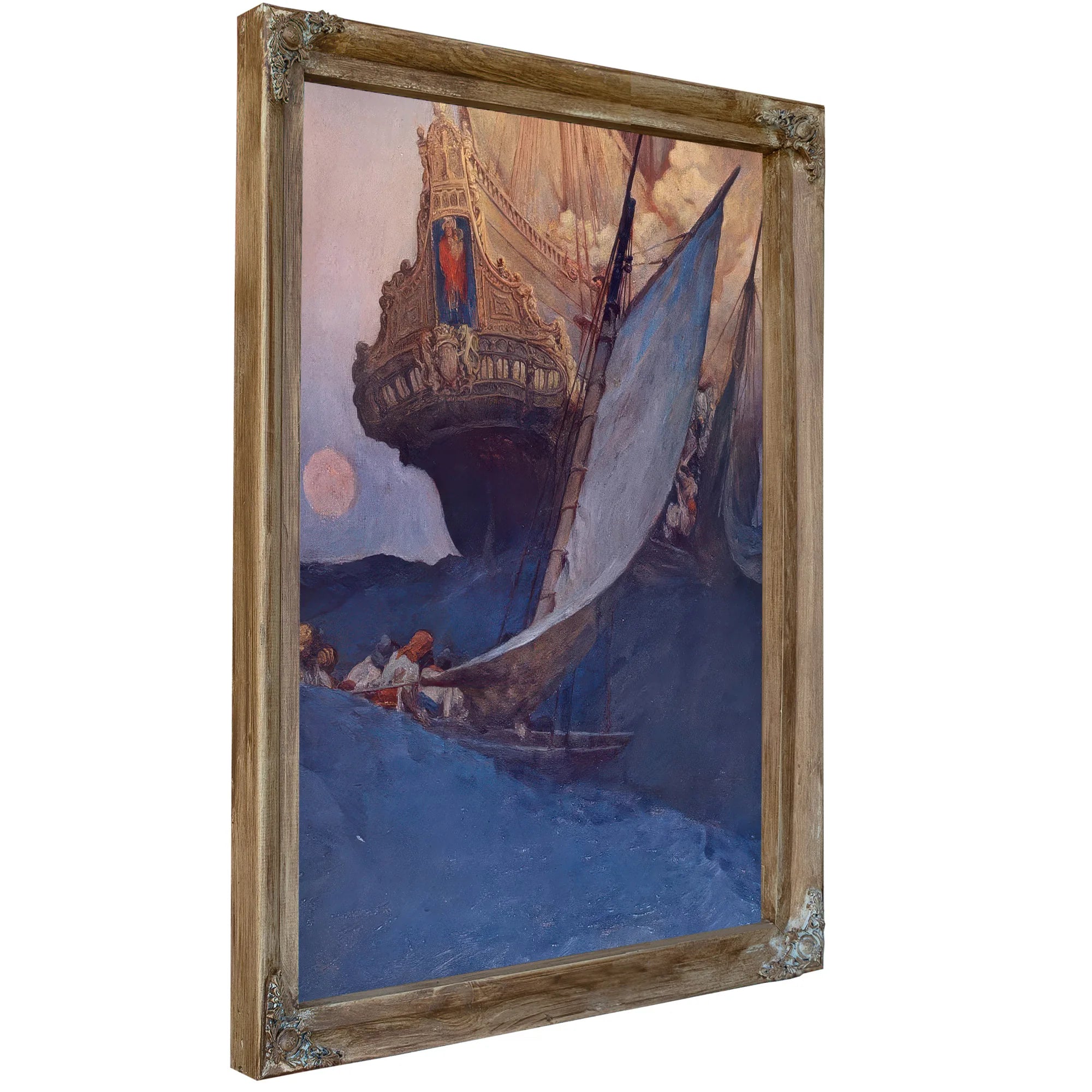 An Attack On A Galleon By Howard Pyle Fine Art Print