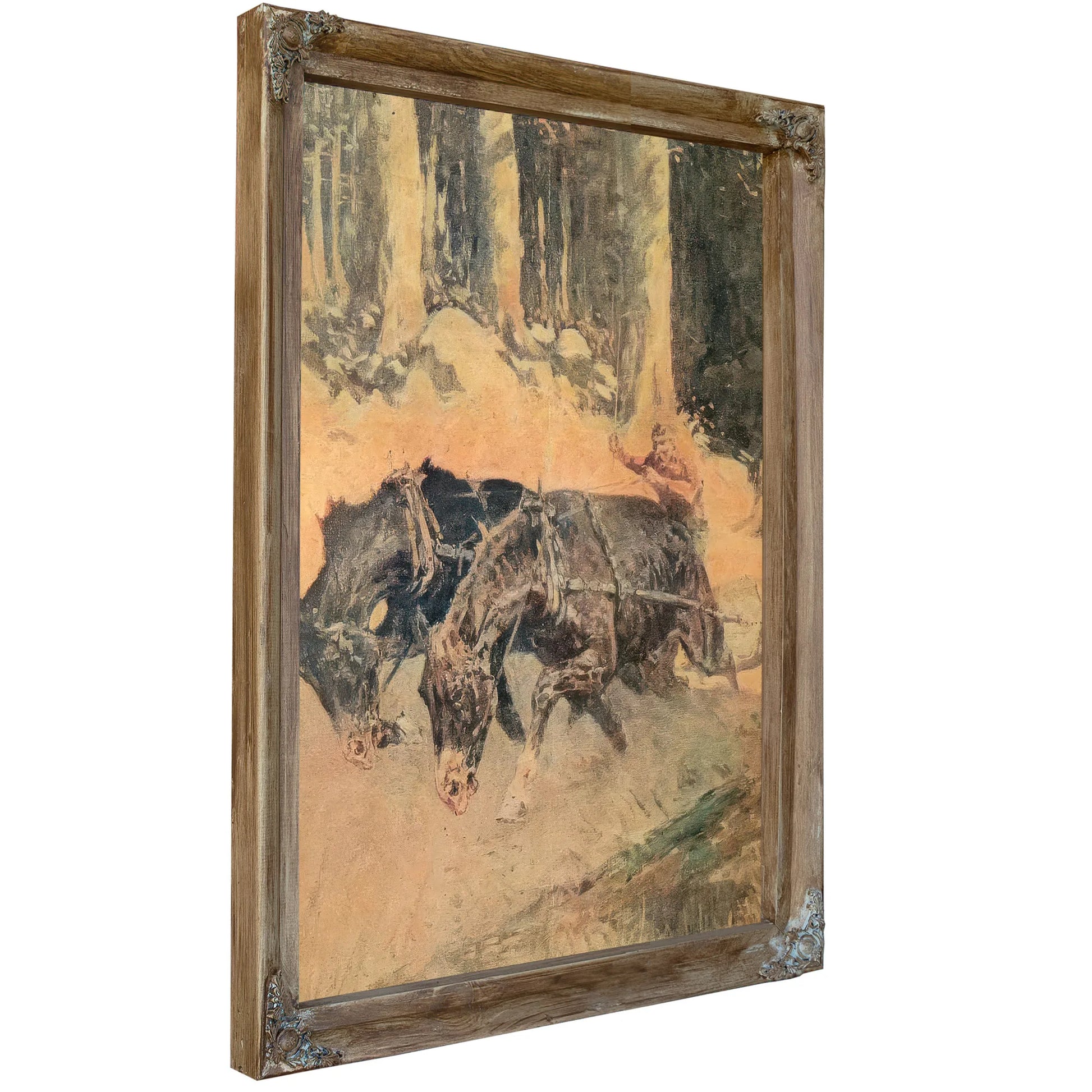 Snaking Logs To The Skidway By Frederic Remington Fine Art Print