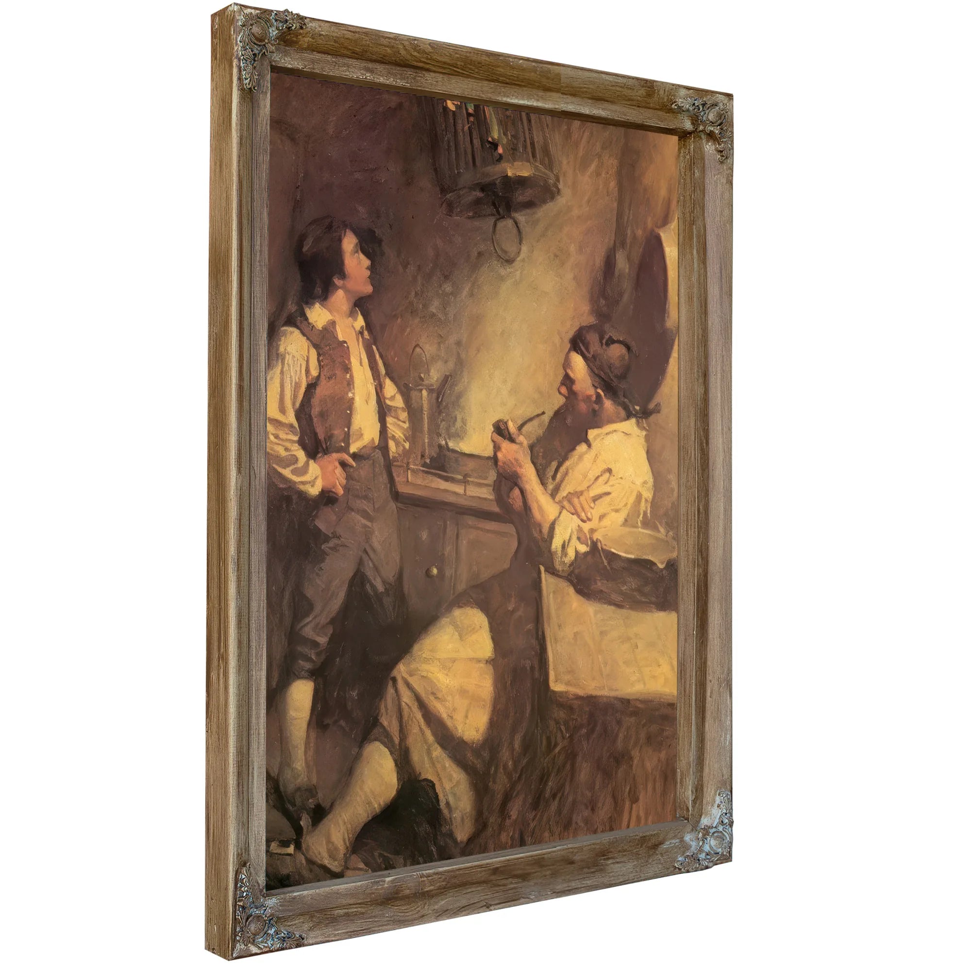 Long John Silver And Hawkins By NC Wyeth Fine Art Print