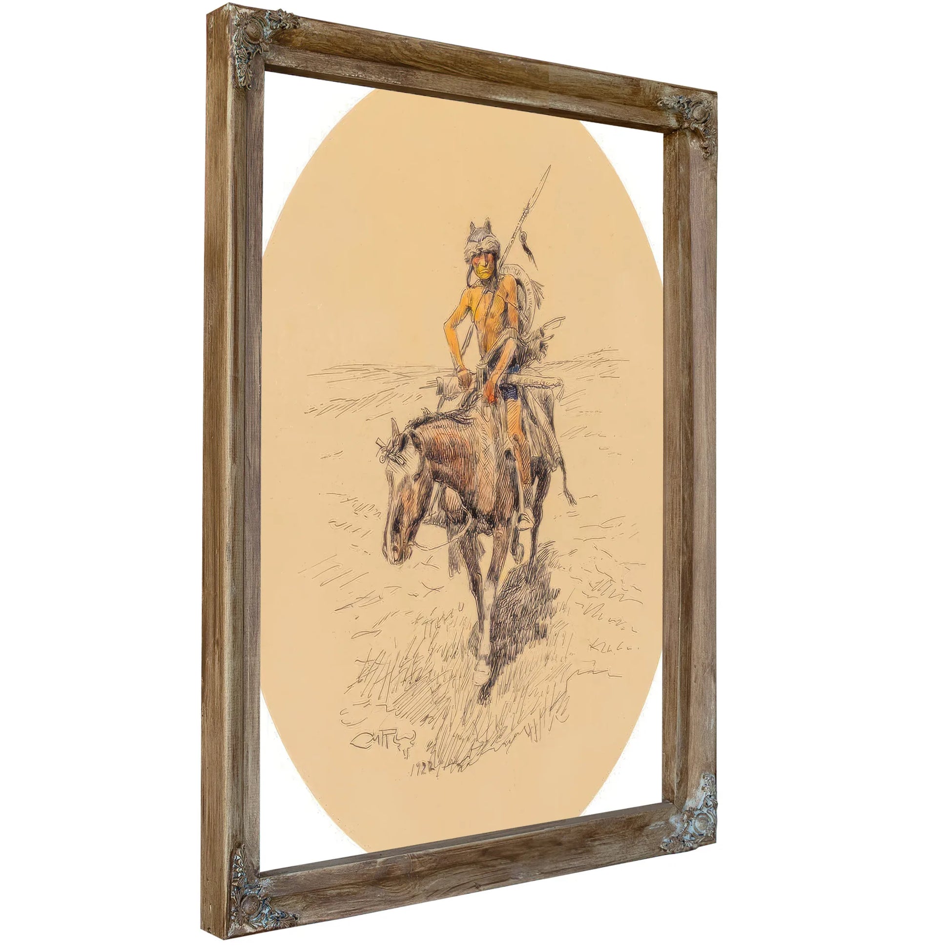 Assiniboine Warrior 1922 By Charles Marion Russell Fine Art Print