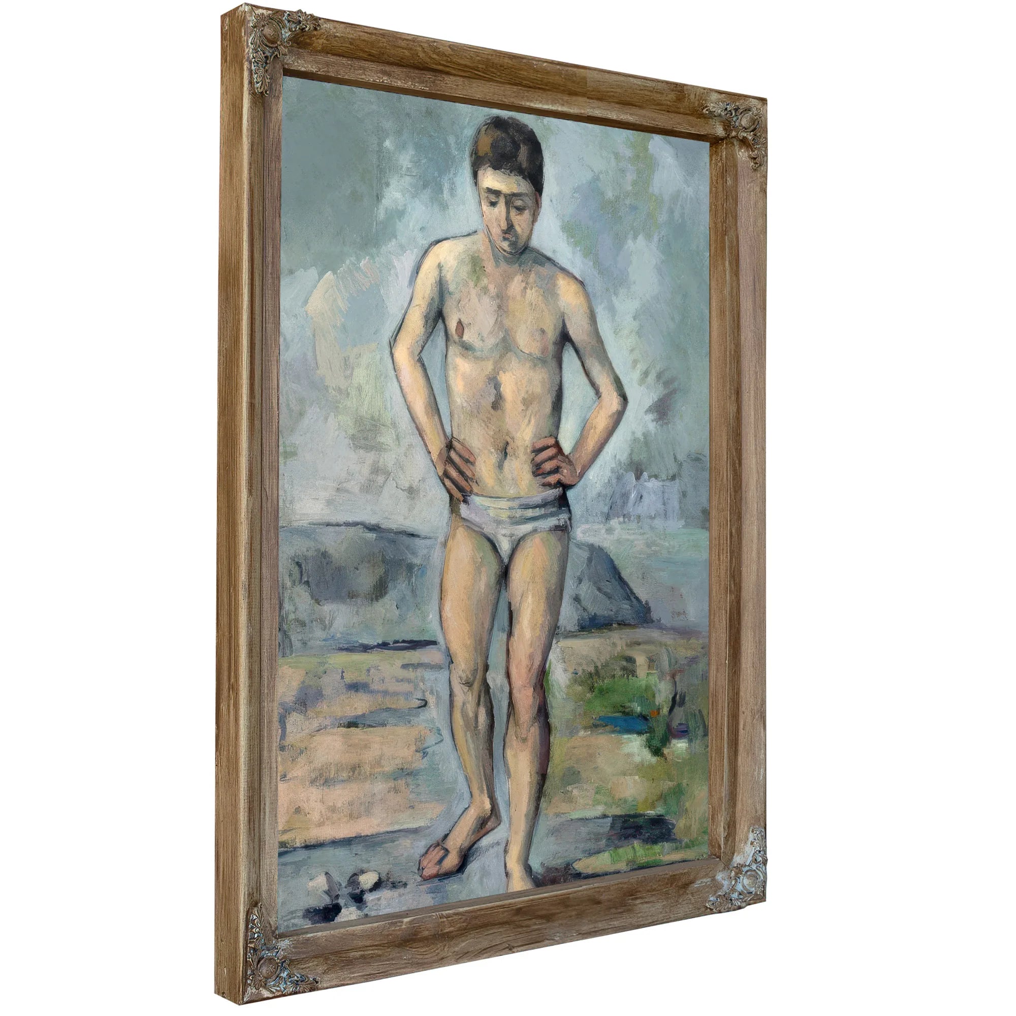 Le Grand Baigneur (The Large Bather) By Paul Cezanne Fine Art Print