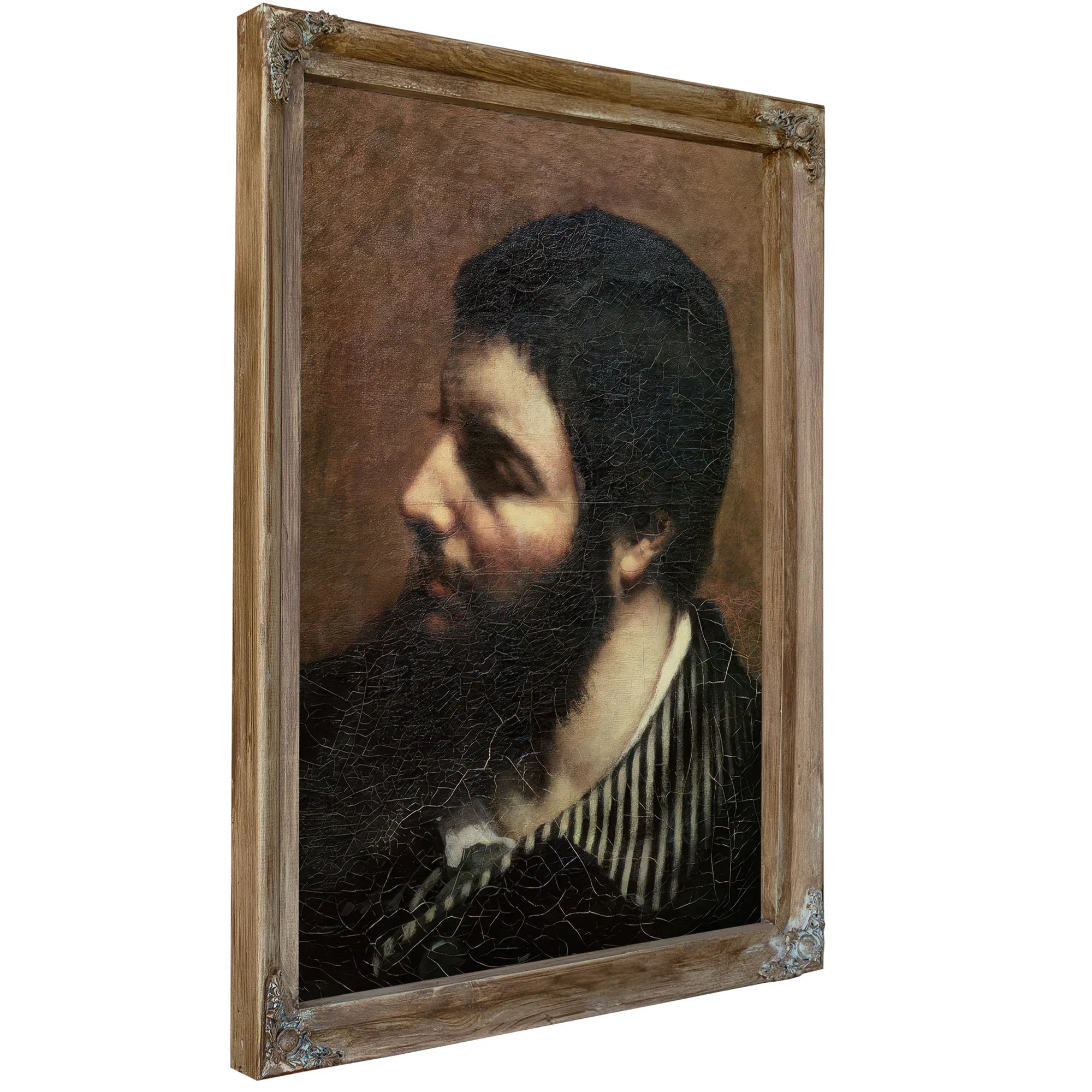 Self Portrait With Striped Collar By Jean Desire Gustave Courbet Fine Art Print