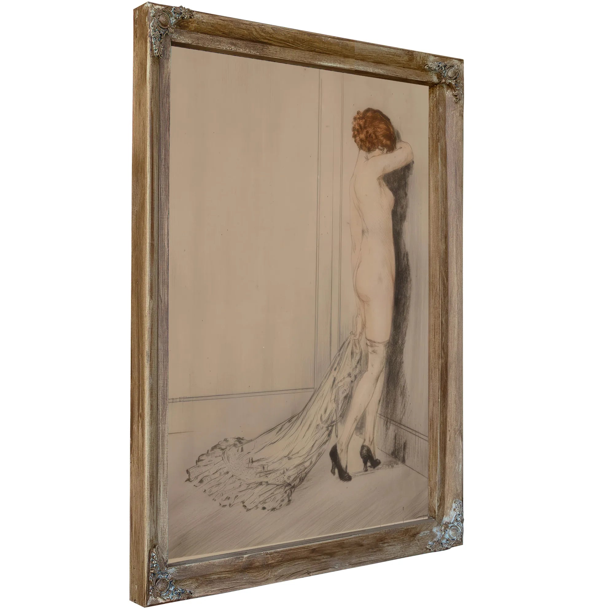 Flirtation Circa 1914 By Louis Icart Fine Art Print