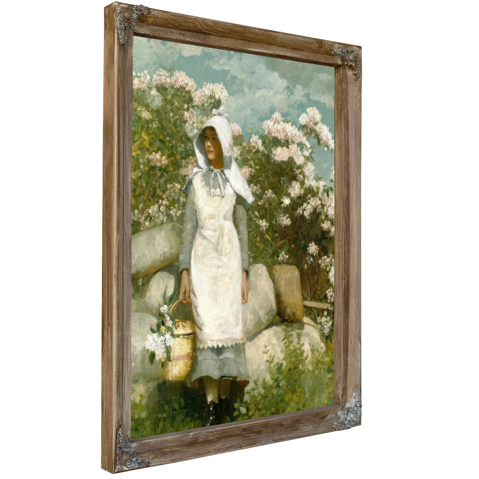 Girl And Laurel By Winslow Homer Fine Art Print