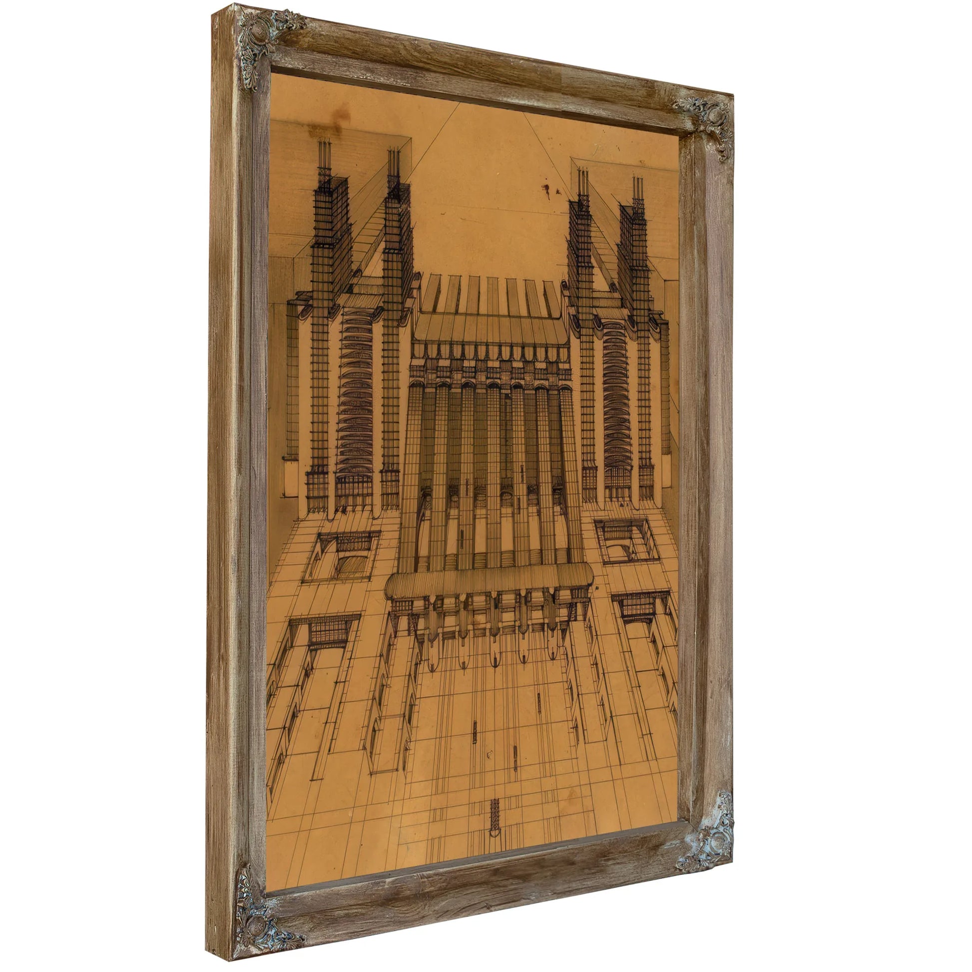 Station Of Airplanes Trains With Funiculars And Lifts On Three Roadways 1914 By Antonio Sant'elia Fine Art Print