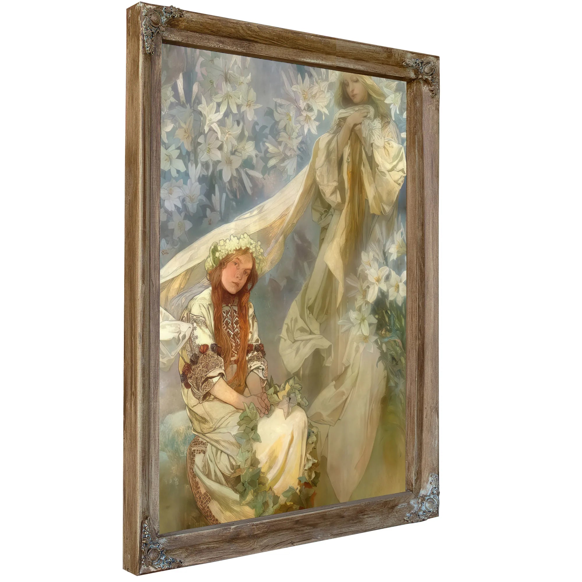 Madonna Of The Lilies By Alphonse Mucha Fine Art Print