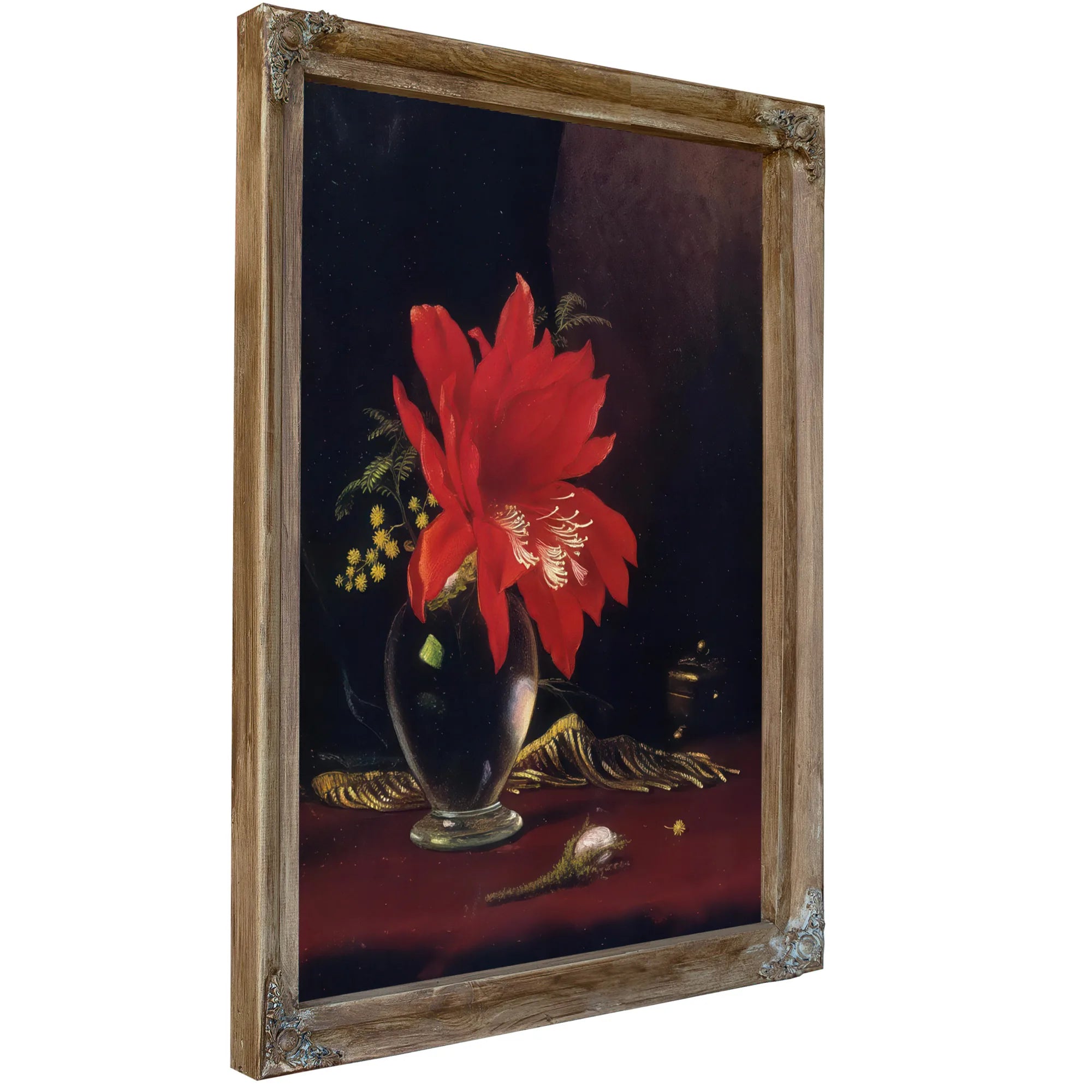 Red Flower In A Vase By Martin Johnson Heade Fine Art Print