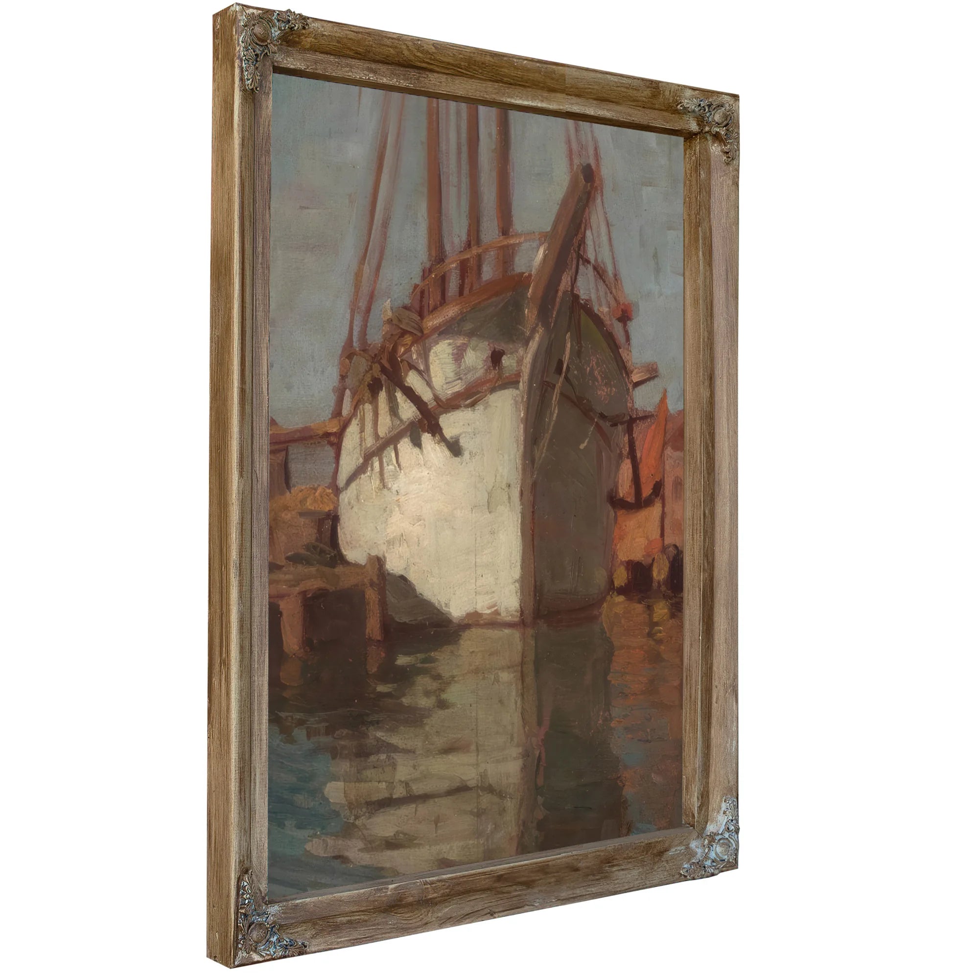 White Sailboat; Sails Descending At Chioggia (Double Sided) By Edgar Payne Fine Art Print