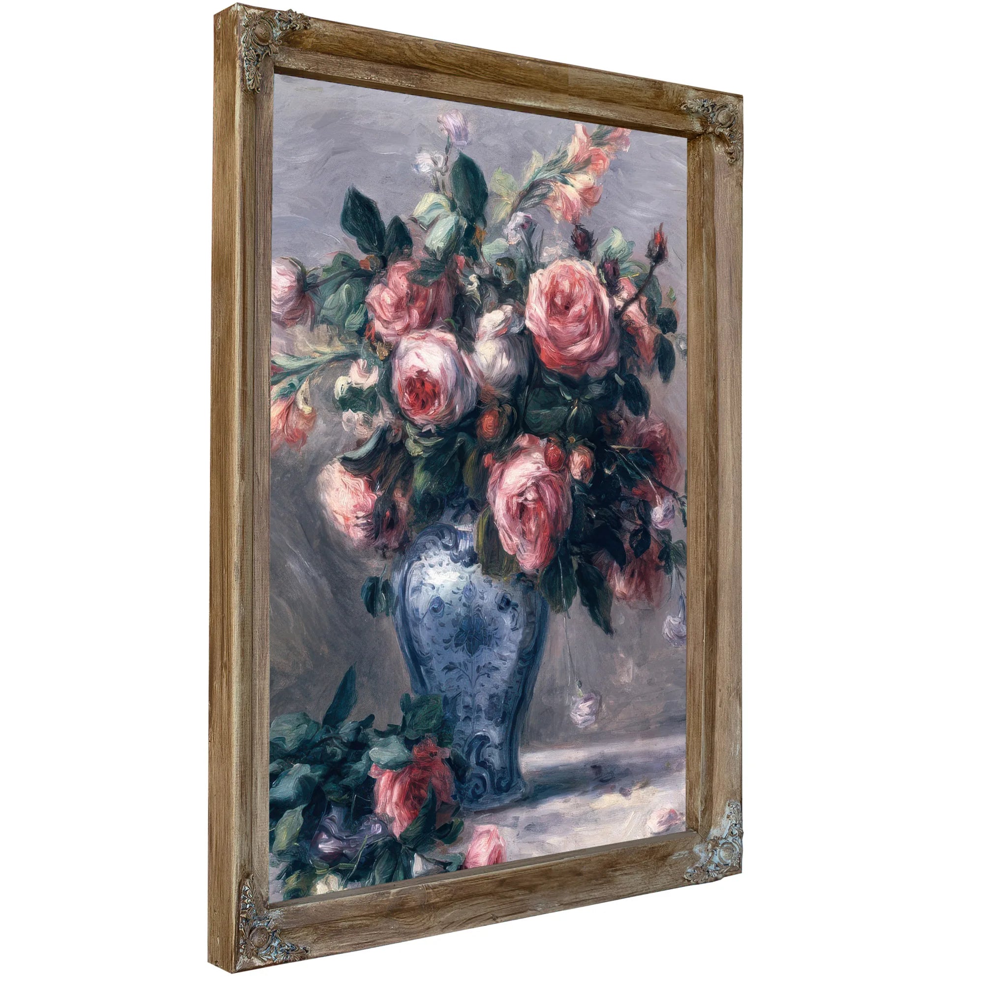Vase Of Roses By Pierre Auguste Renoir Fine Art Print