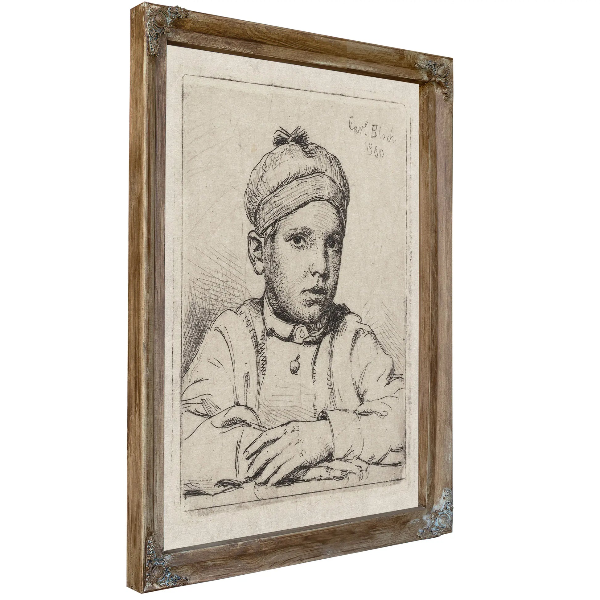 Drengen Med Hue Pa Hovedet Barneportraet Af Emanuel Trepka Bloch by Carl Bloch